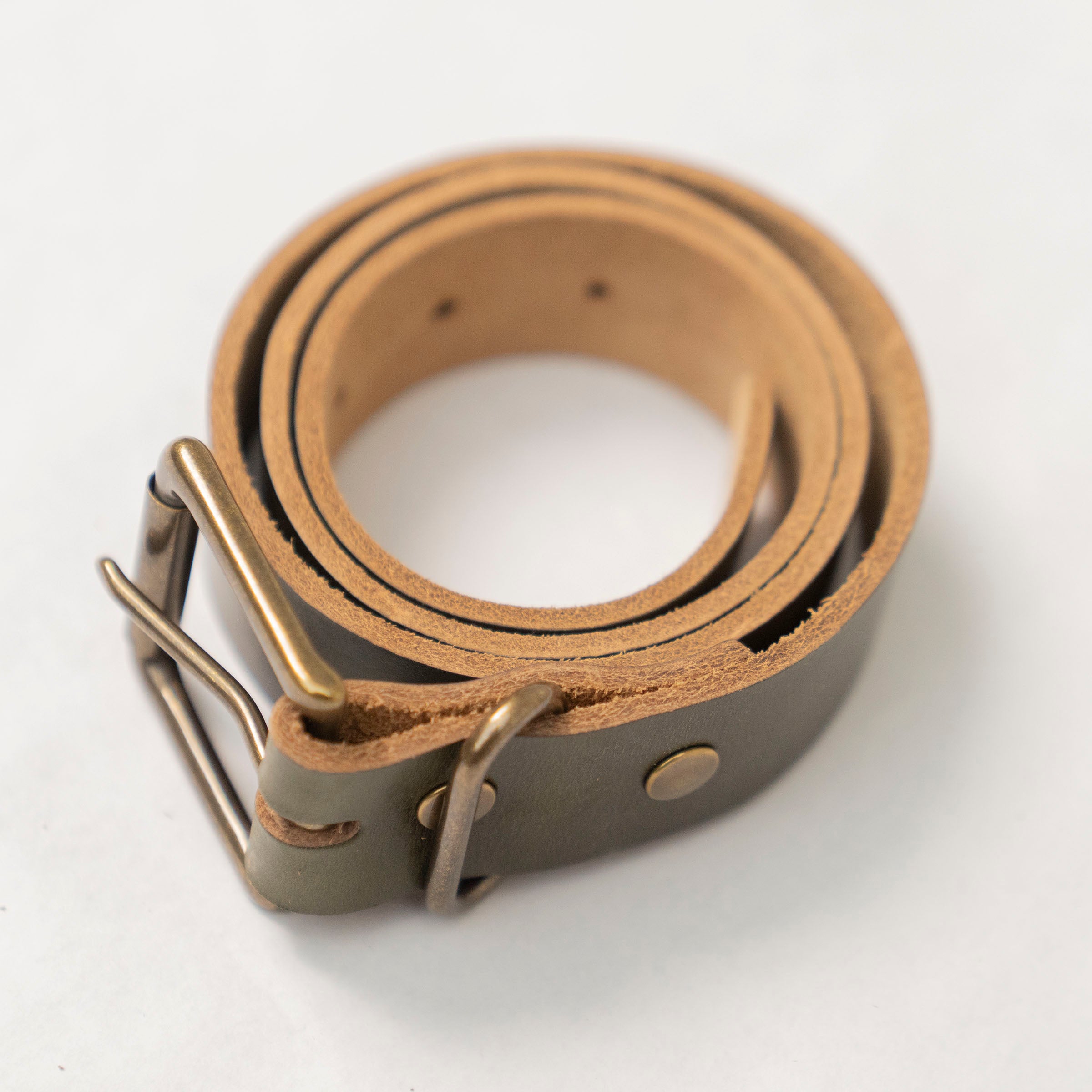 Olive Leather Belt