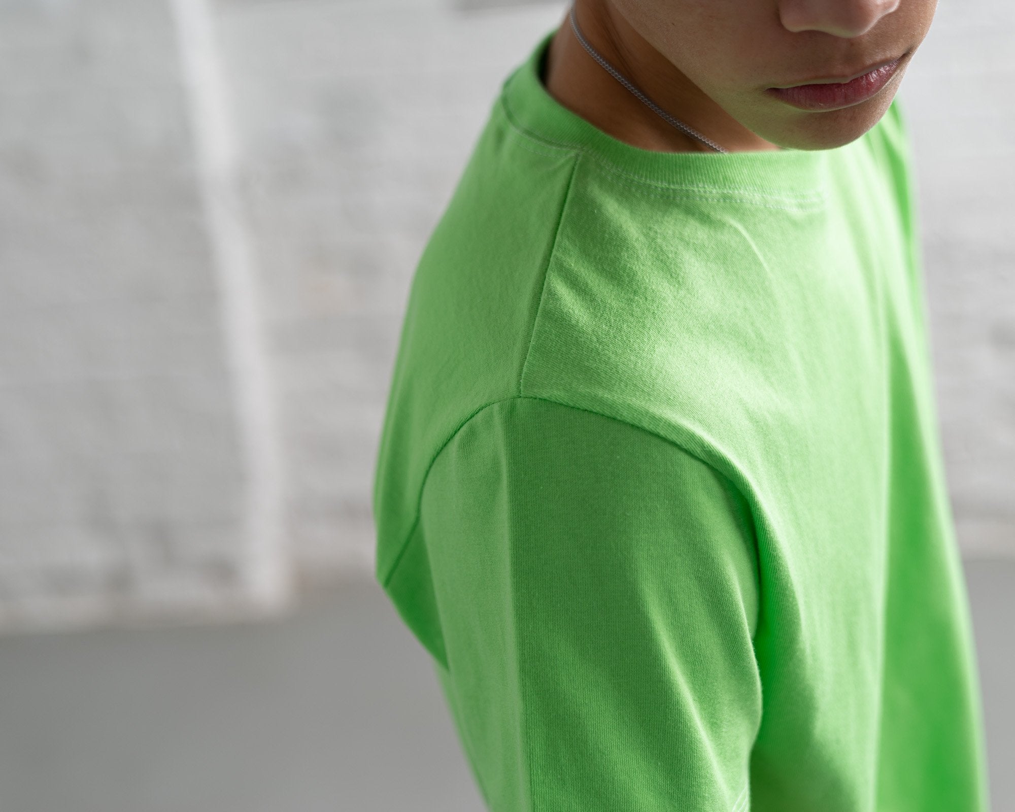 Fitted Color:Bright Green Combed Cotton Men’s T-shirts