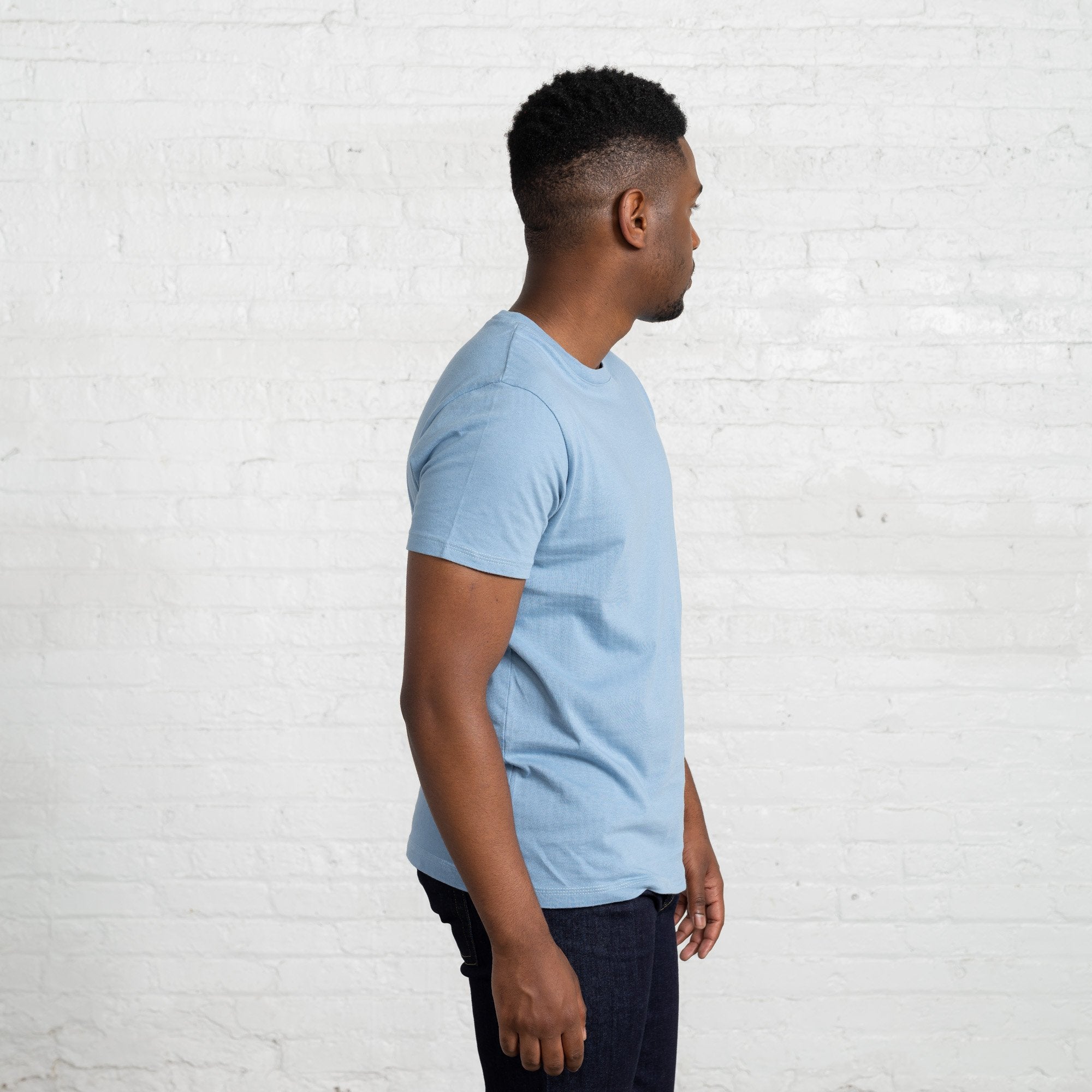 classic Color:Light Blue combed cotton men's t-shirts