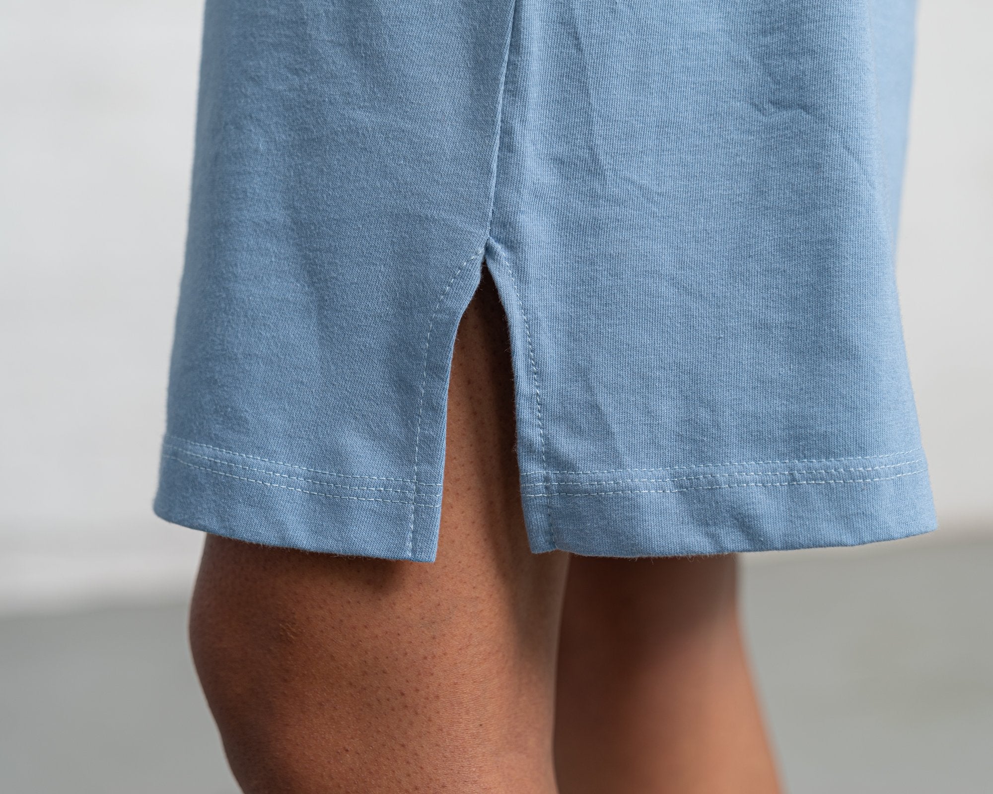 Color:Light Blue Combed Cotton New T-shirt Dress Women's T-shirts