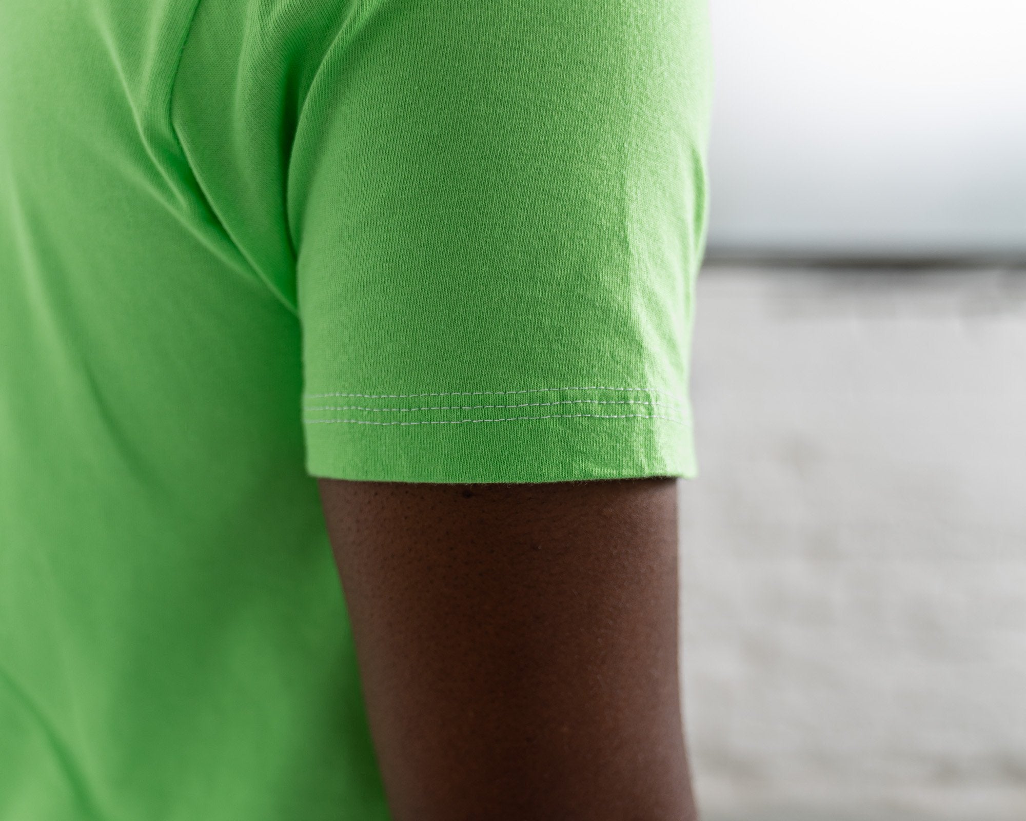 Classic Color:Bright Green Combed Cotton Men's T-shirts