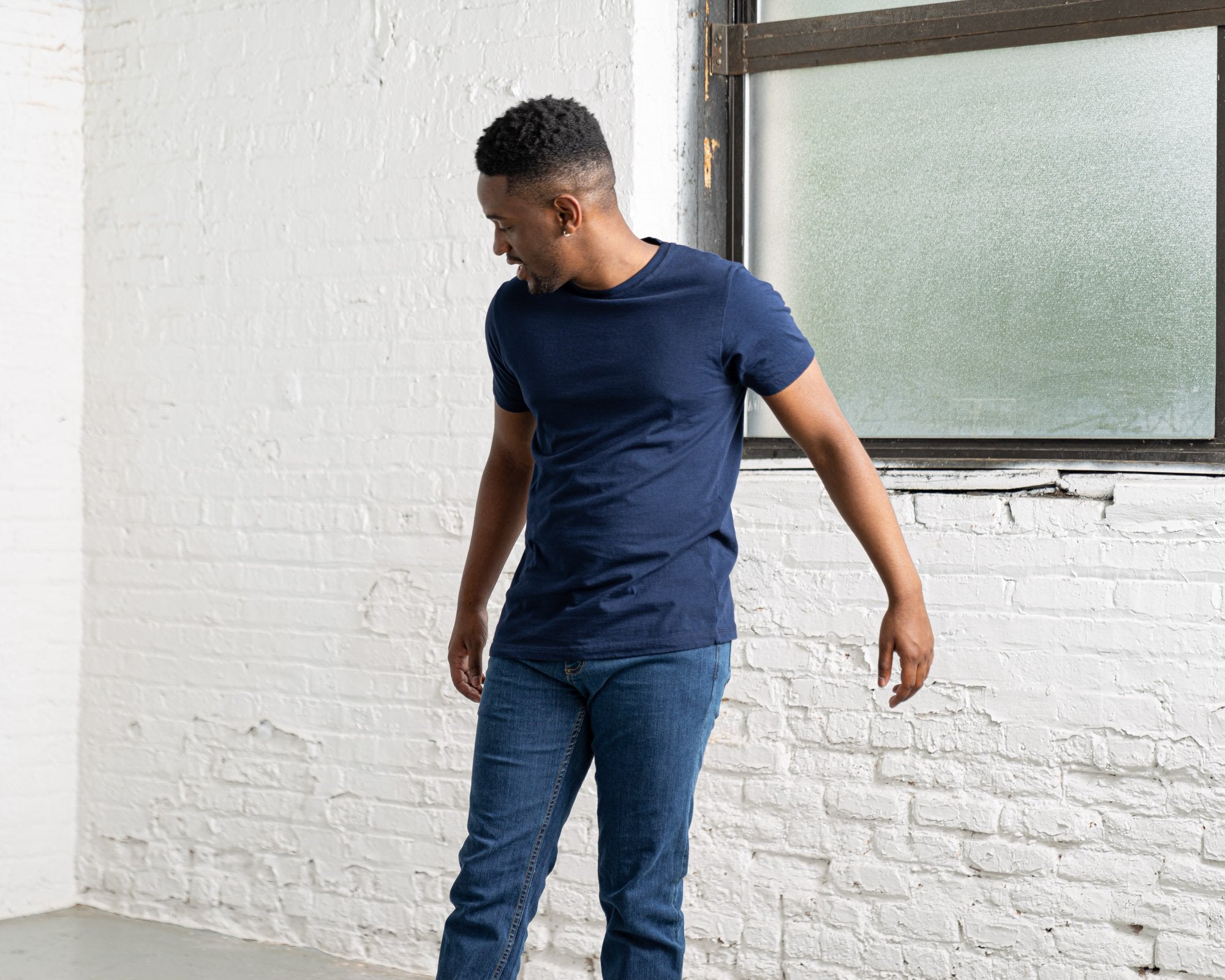 classic Color:Navy combed cotton men's t-shirts