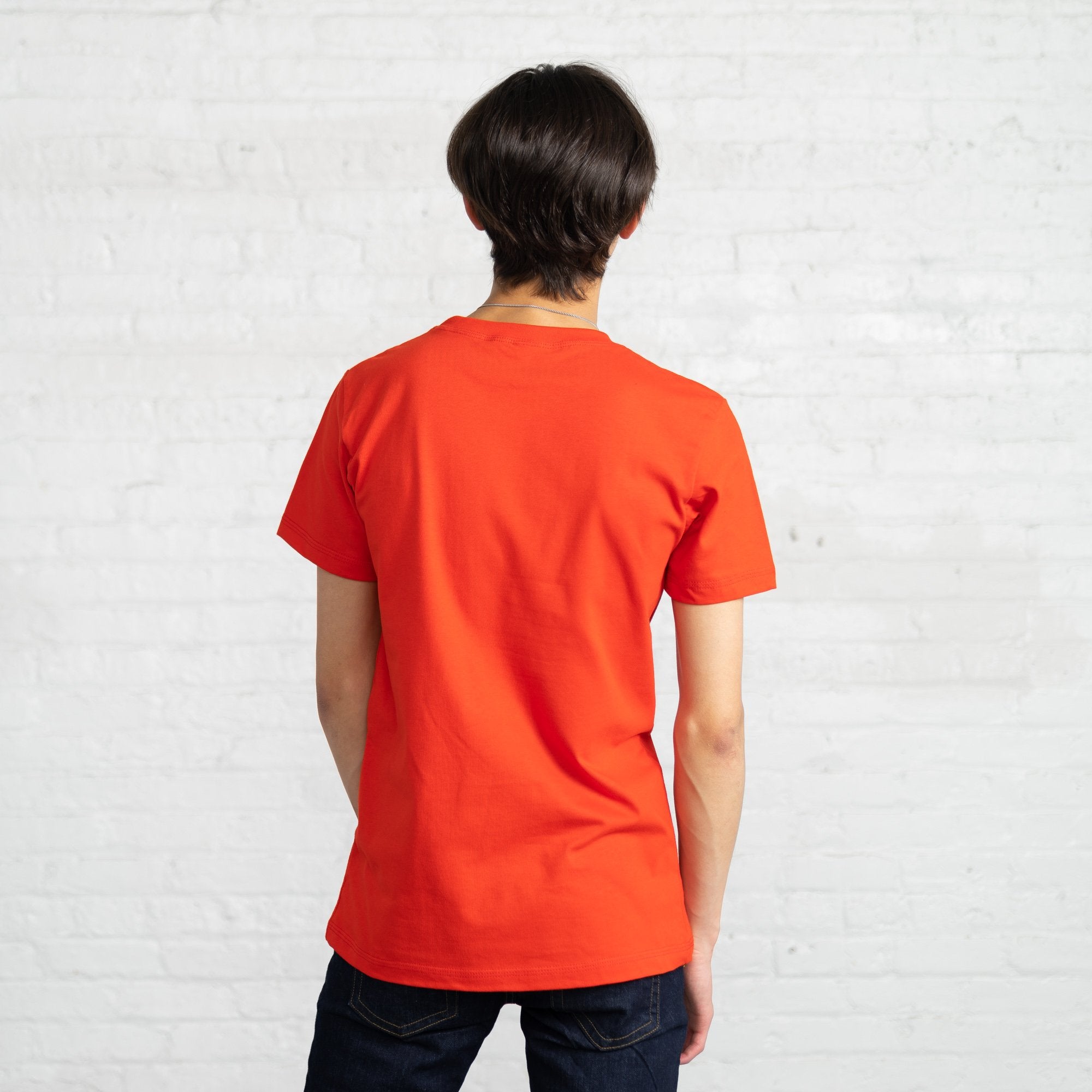 Fitted Color:Bright Red Combed Cotton Men’s T-shirts