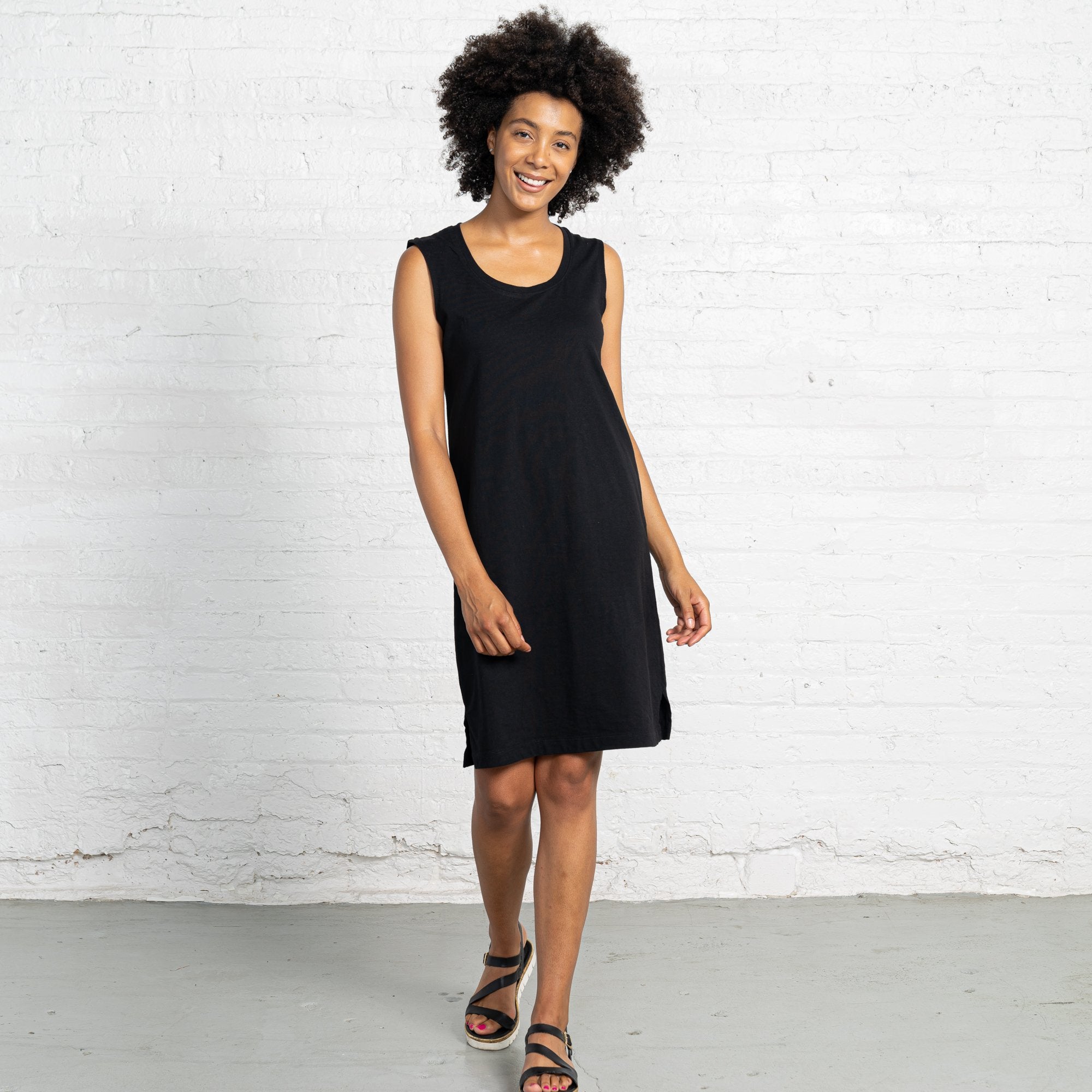 Color:Black Combed Cotton New T-shirt Dress Women's T-shirts