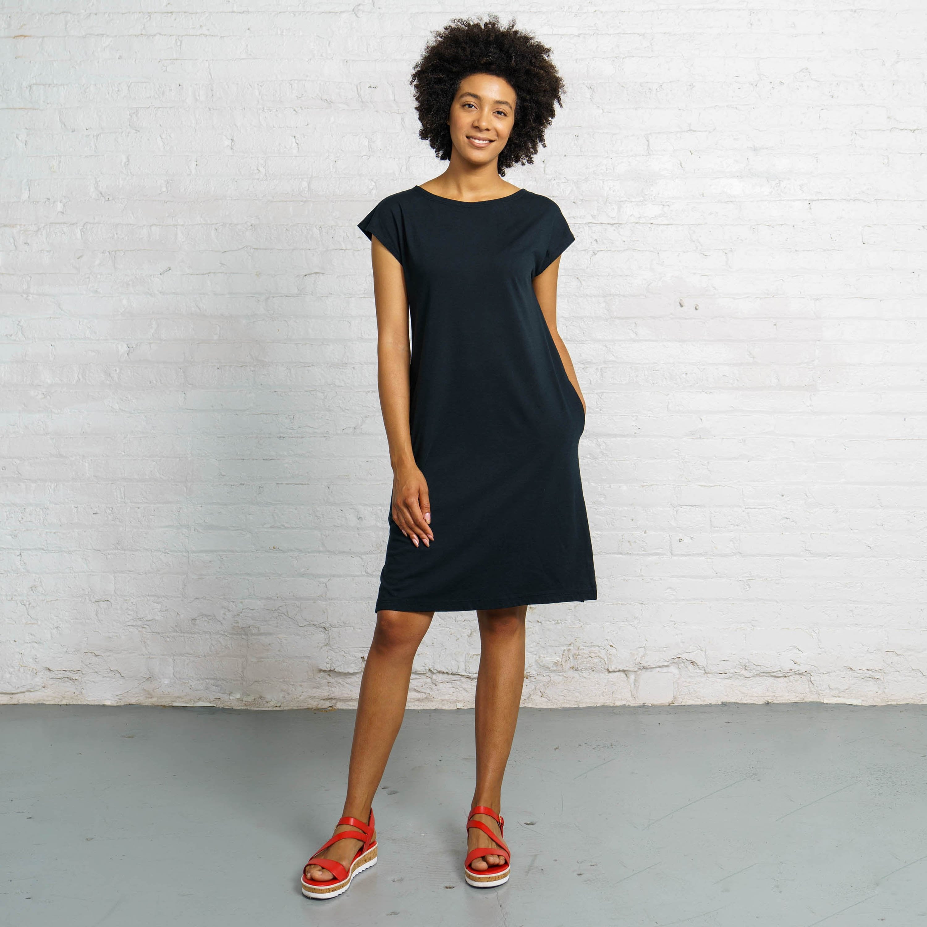 Color:Black Combed Cotton Dress New