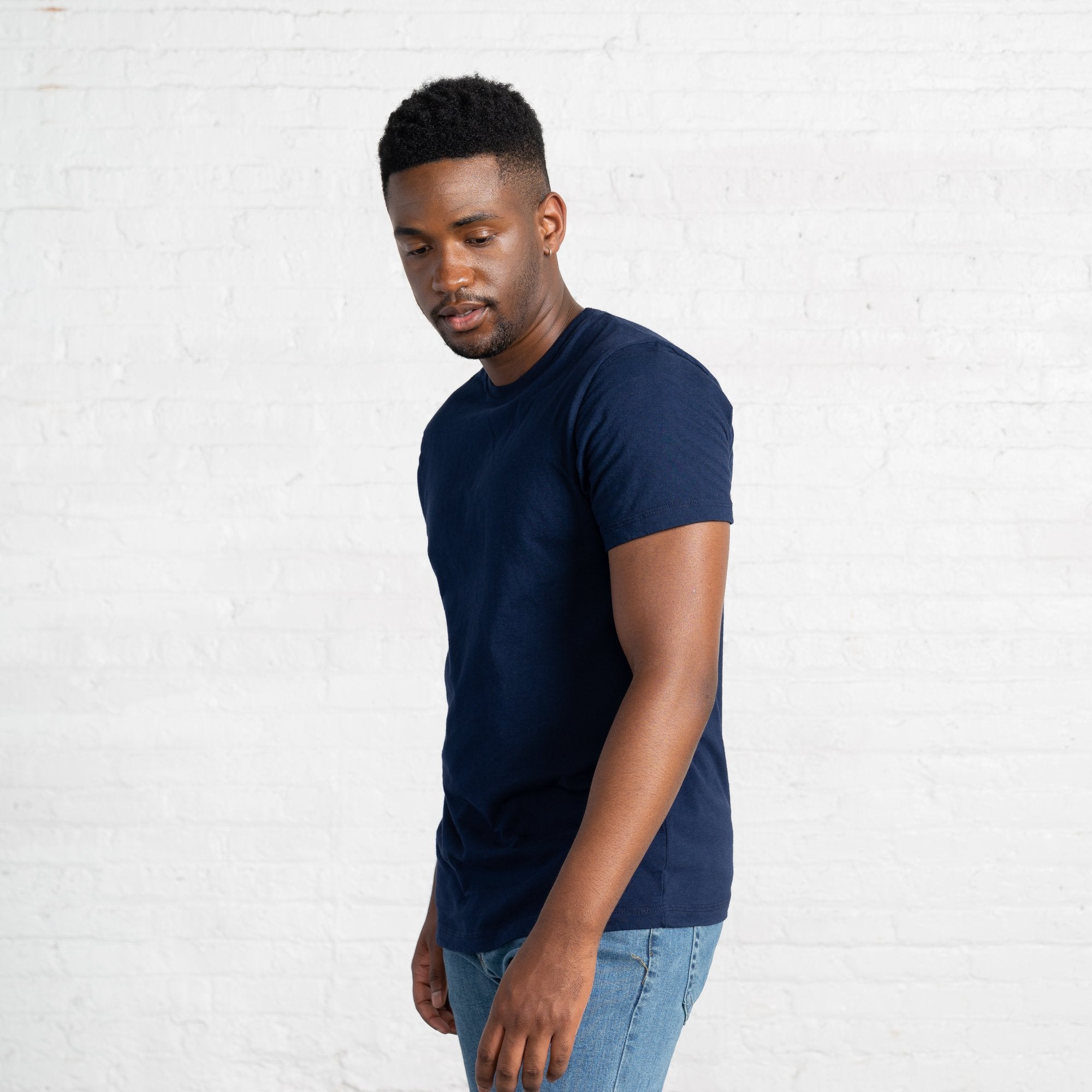 classic Color:Navy combed cotton men's t-shirts