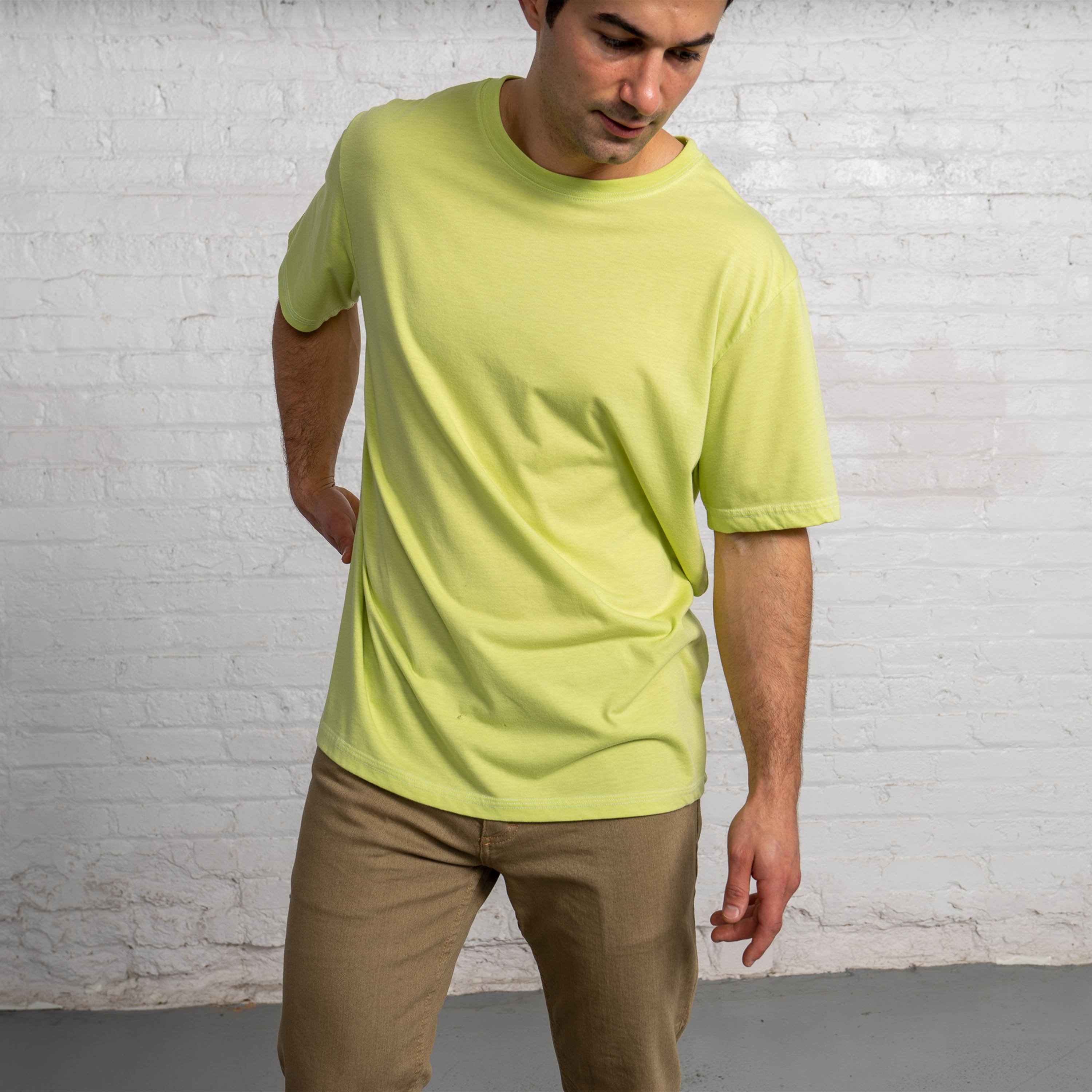 Classic Color:Light Green Sustainable Cotton New T-shirts