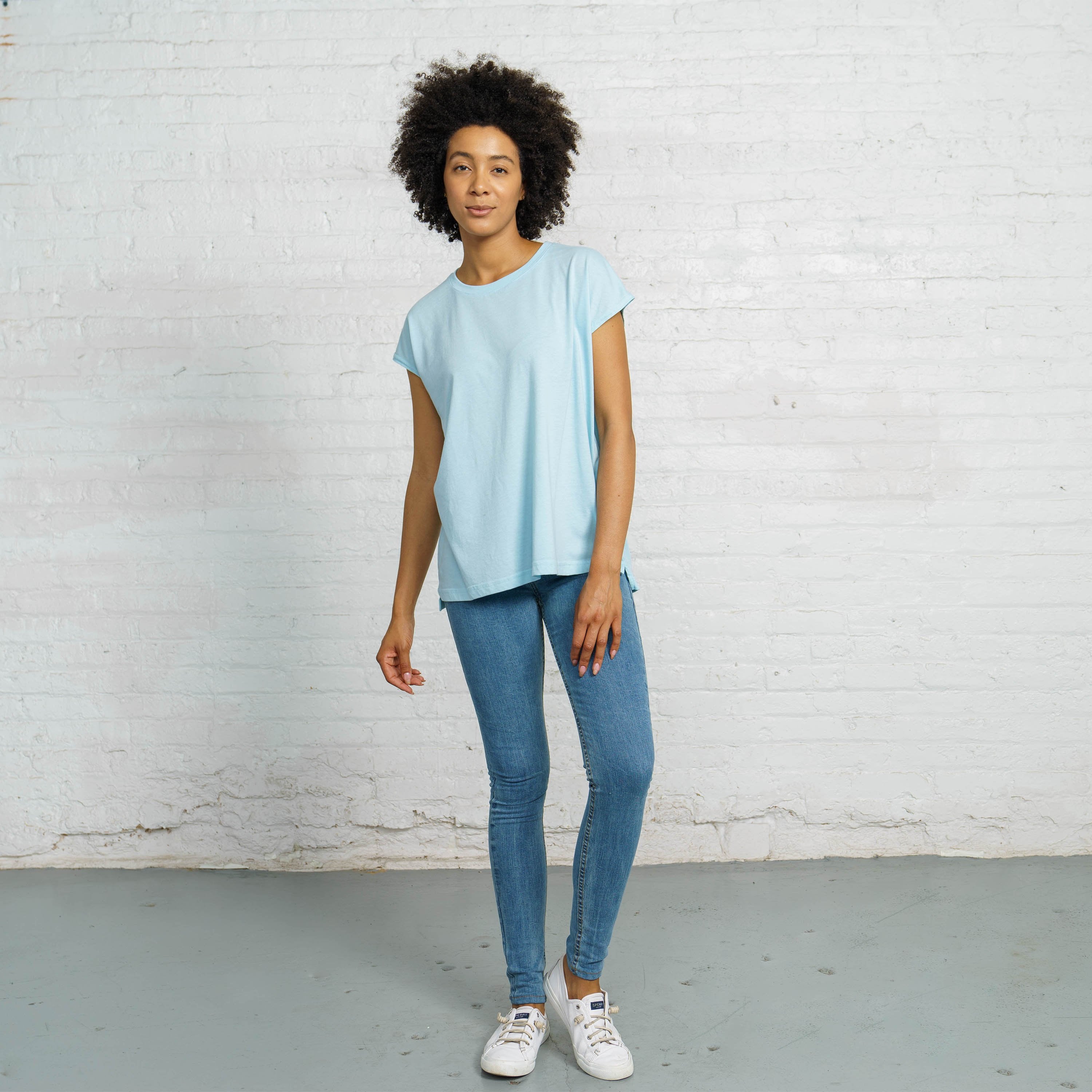 Color:Light Blue Sustainable Cotton New T-shirts