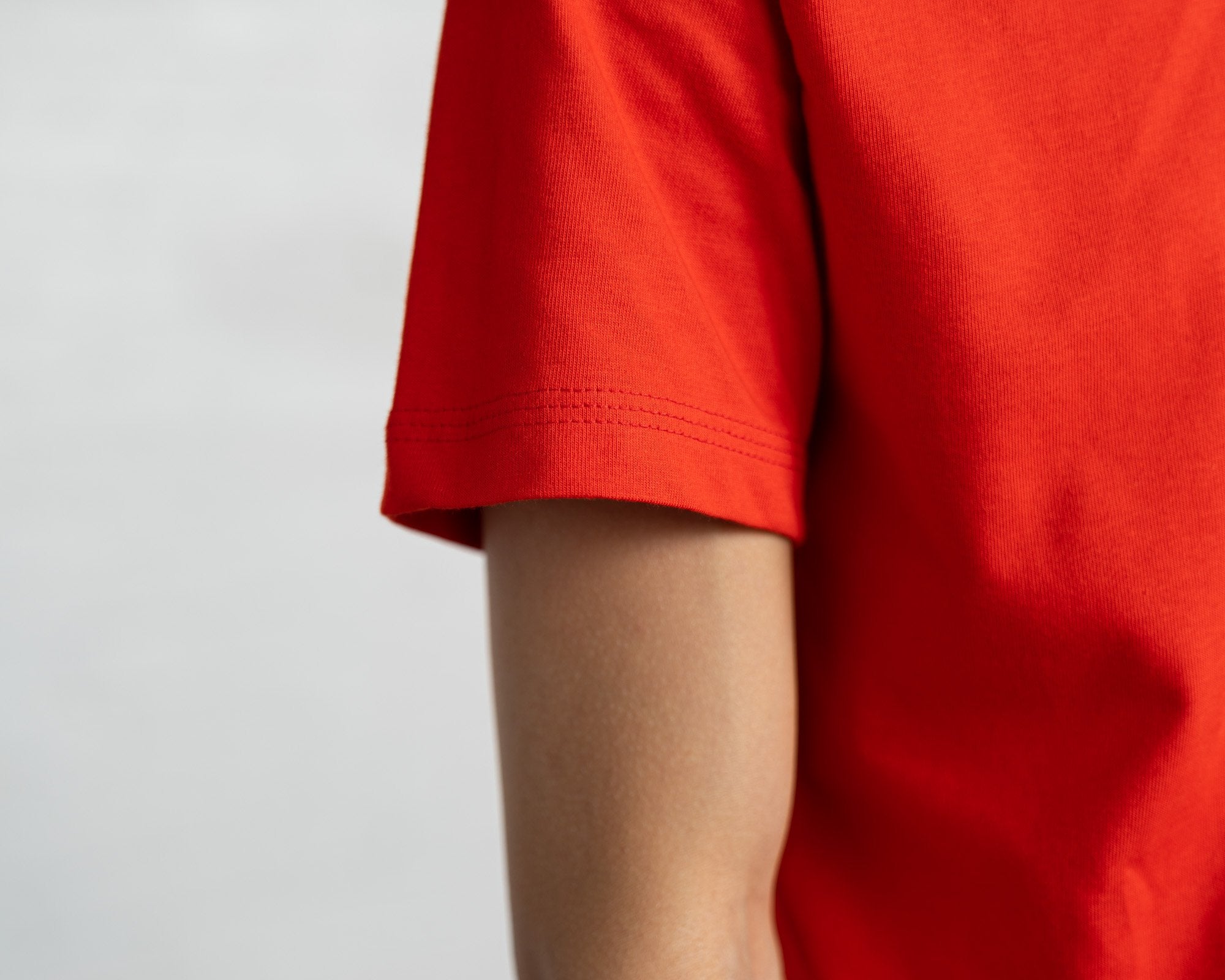 Fitted Color:Bright Red Combed Cotton Men’s T-shirts