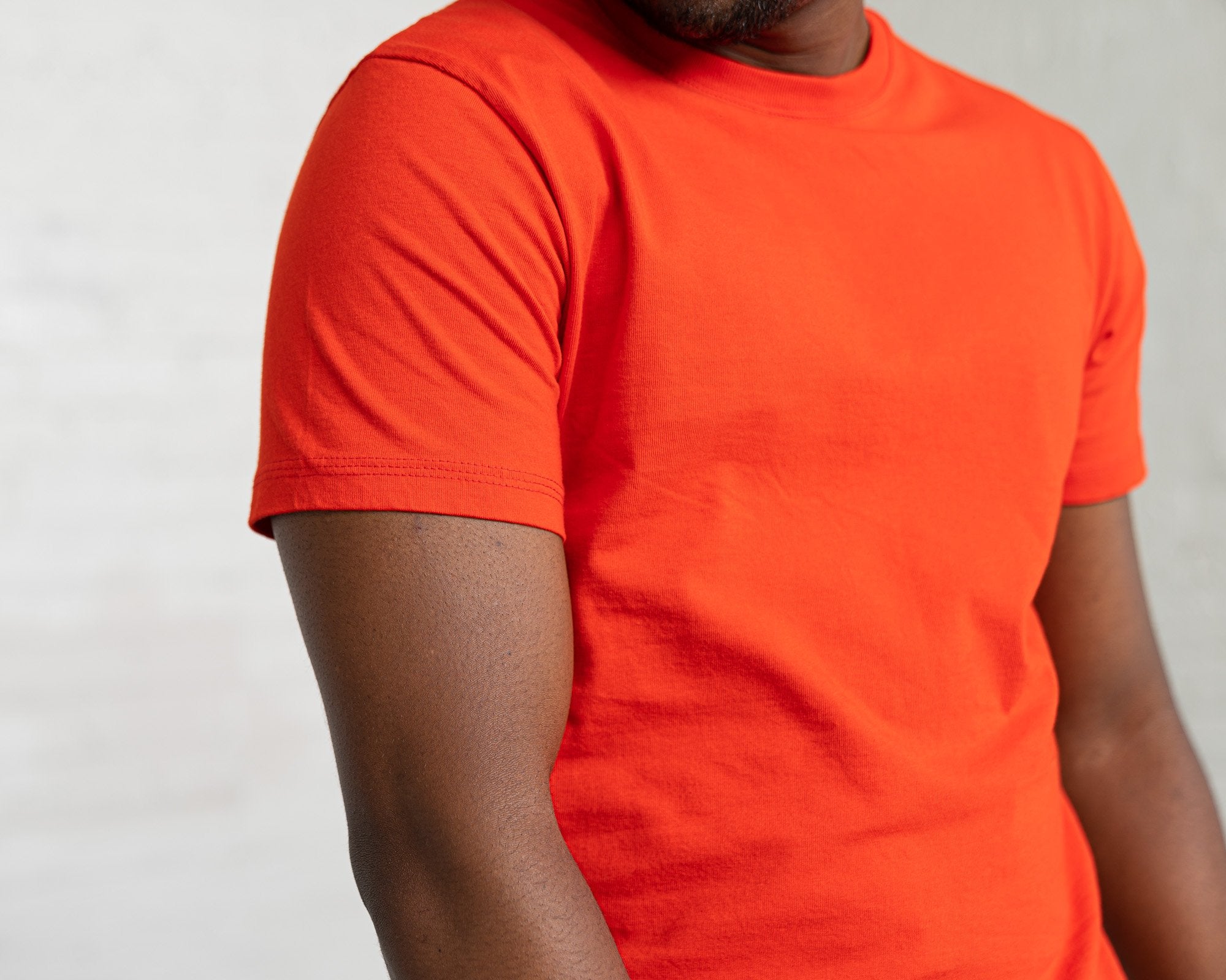 classic Color:Bright Red combed cotton men's t-shirts