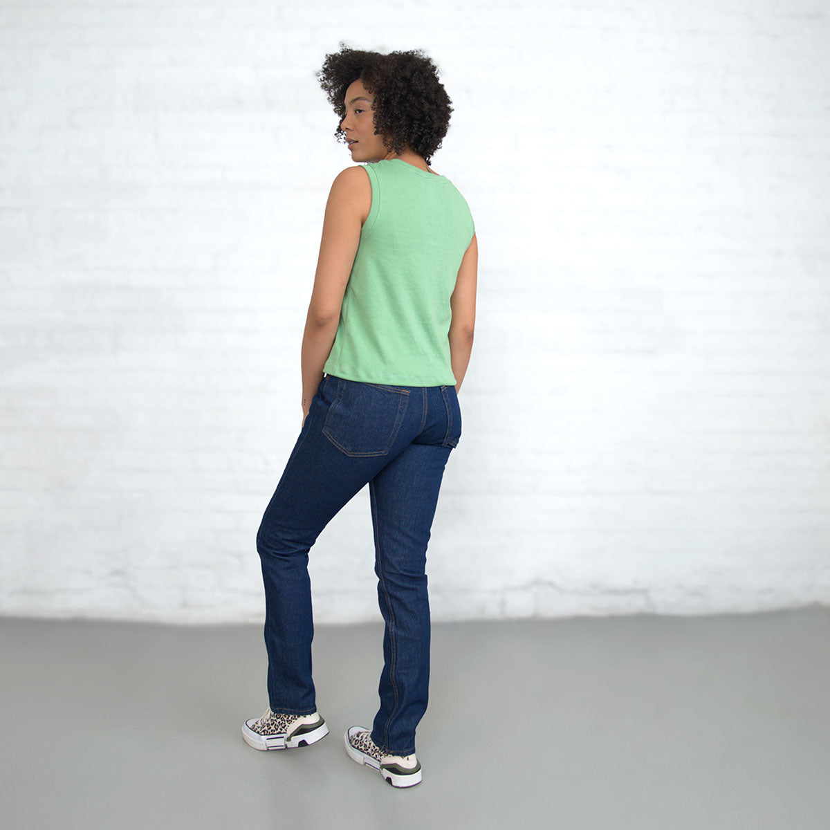 Sleeveless Crop - Jade Supima