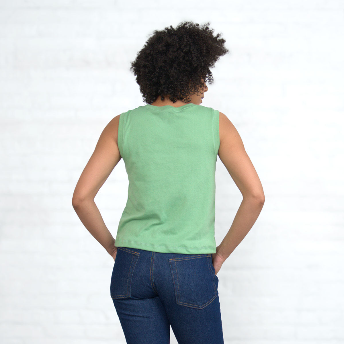 Sleeveless Crop - Jade Supima