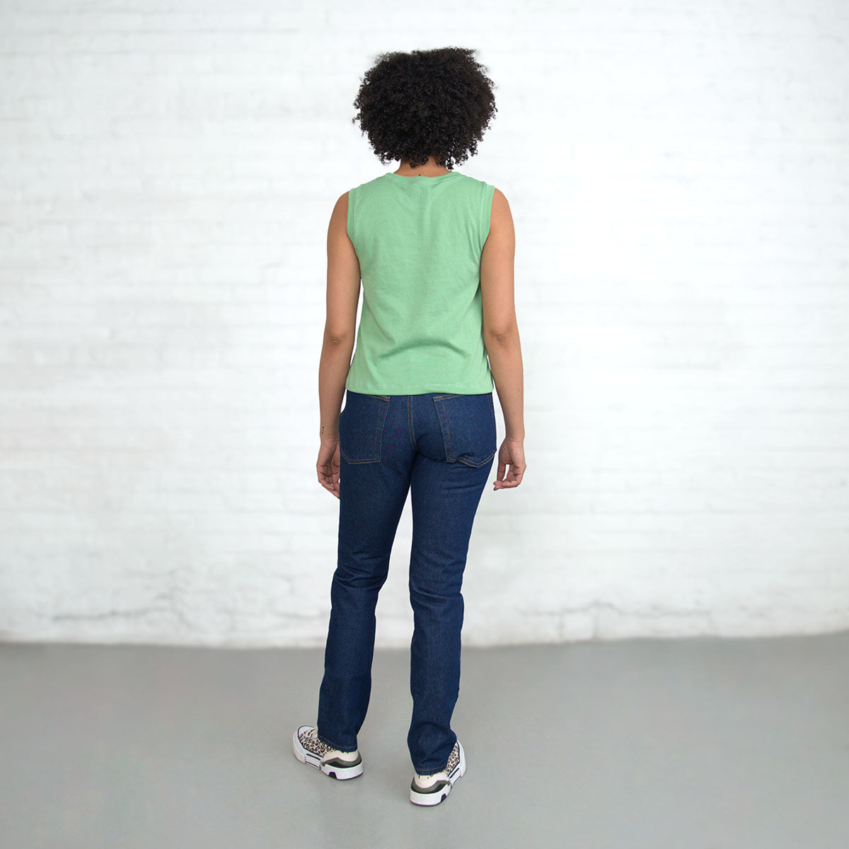 Sleeveless Crop - Jade Supima