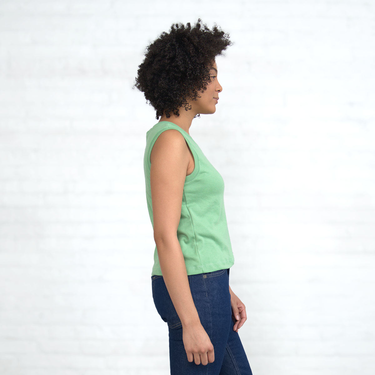 Sleeveless Crop - Jade Supima