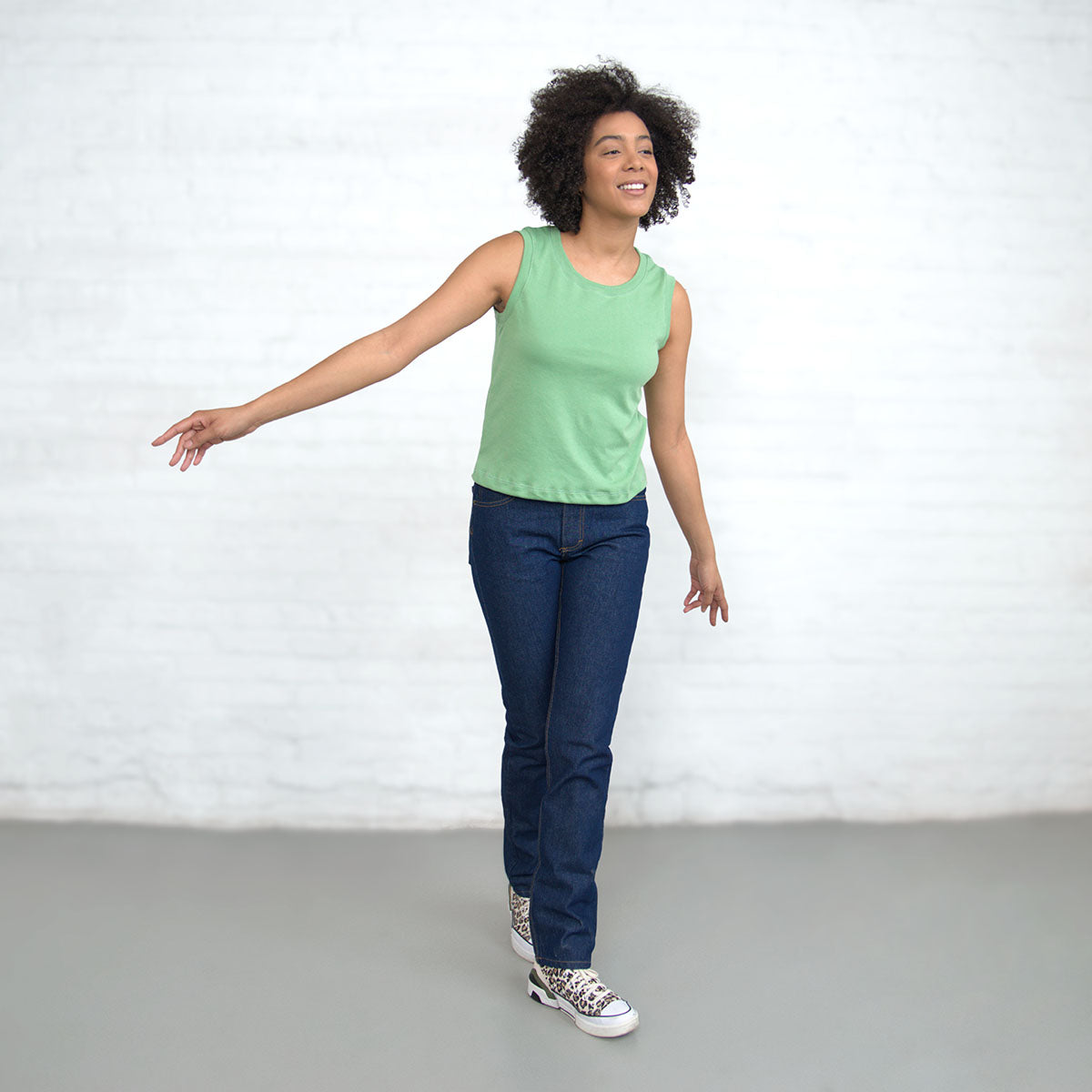 Sleeveless Crop - Jade Supima