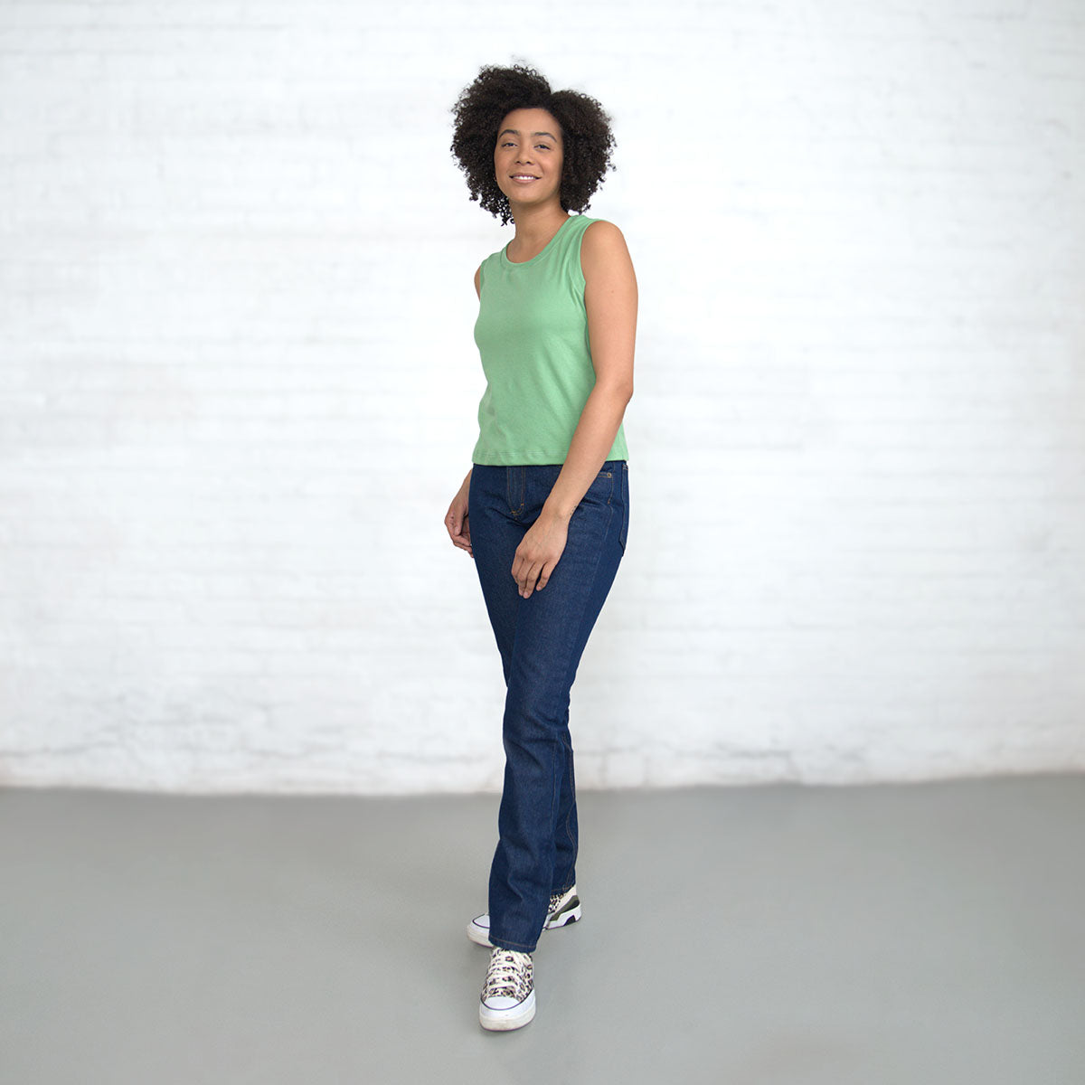 Sleeveless Crop - Jade Supima