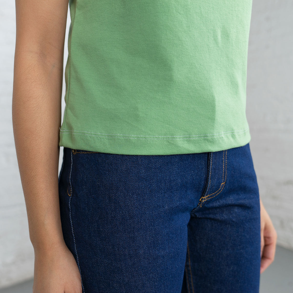 Sleeveless Crop - Jade Supima