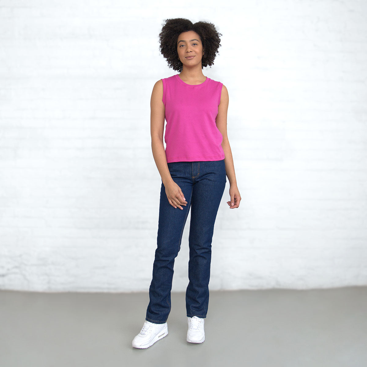 Sleeveless Crop - Magenta Supima