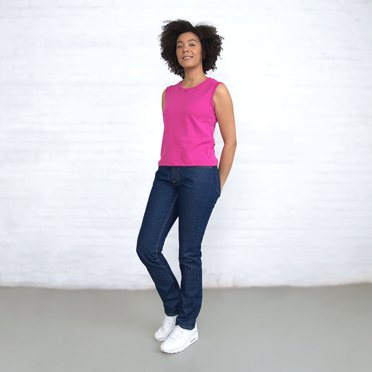 Sleeveless Crop - Magenta Supima