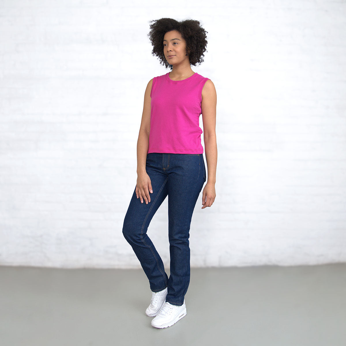 Sleeveless Crop - Magenta Supima