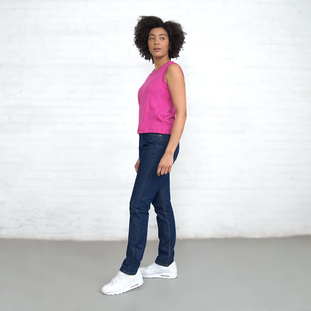 Sleeveless Crop - Magenta Supima