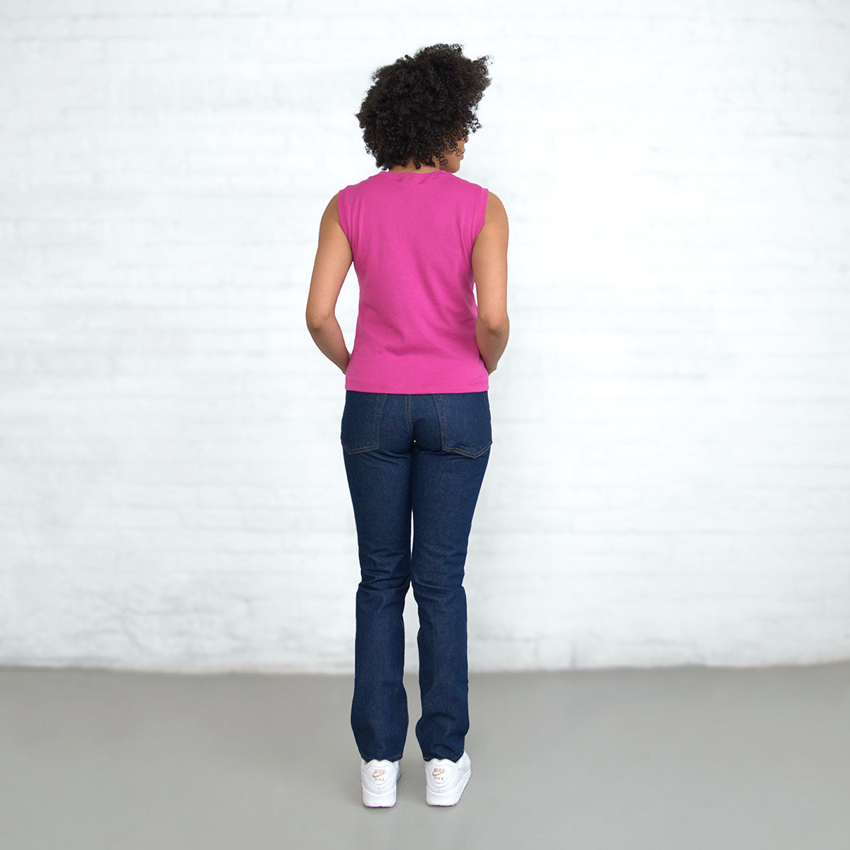 Sleeveless Crop - Magenta Supima