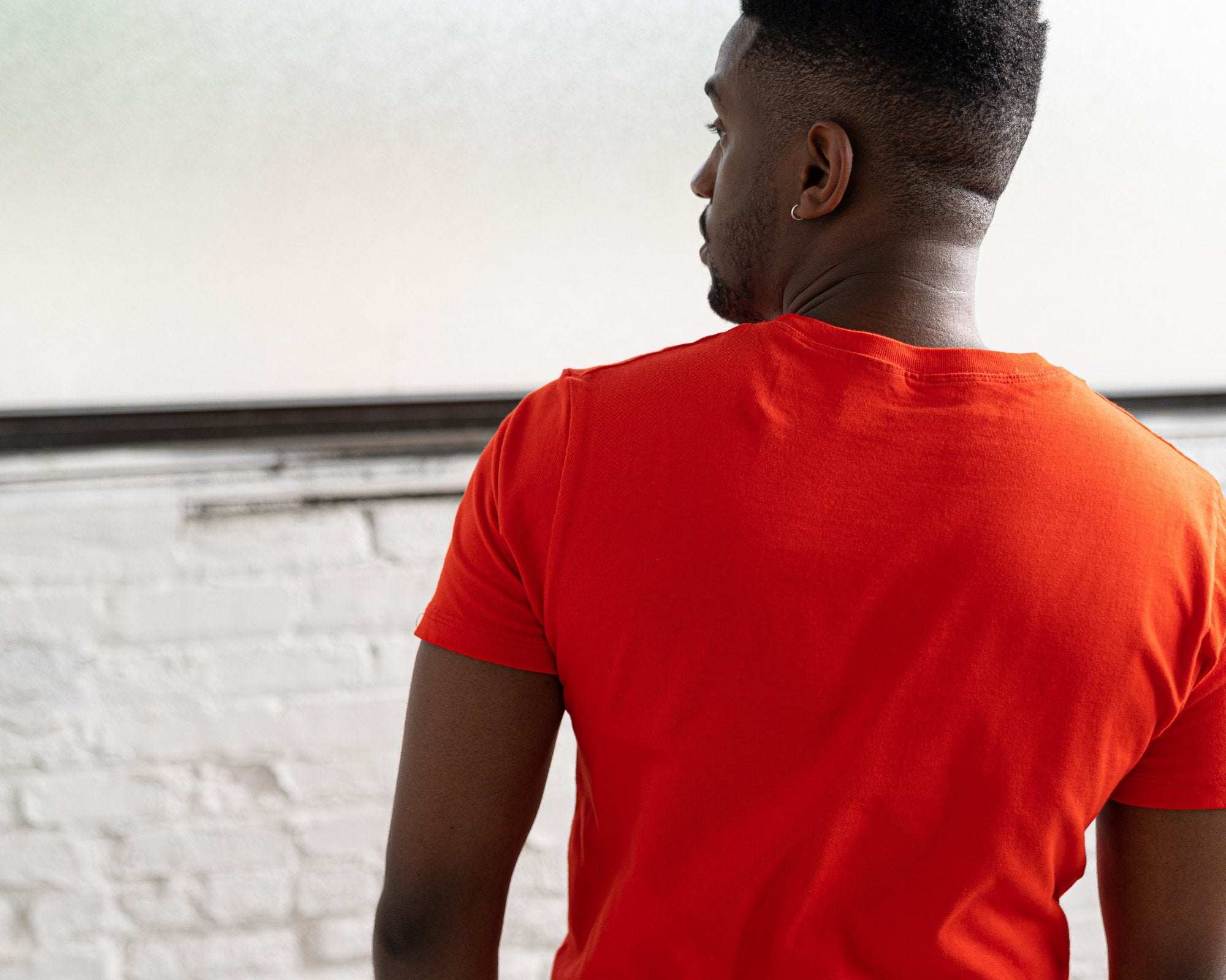 classic Color:Bright Red combed cotton men's t-shirts
