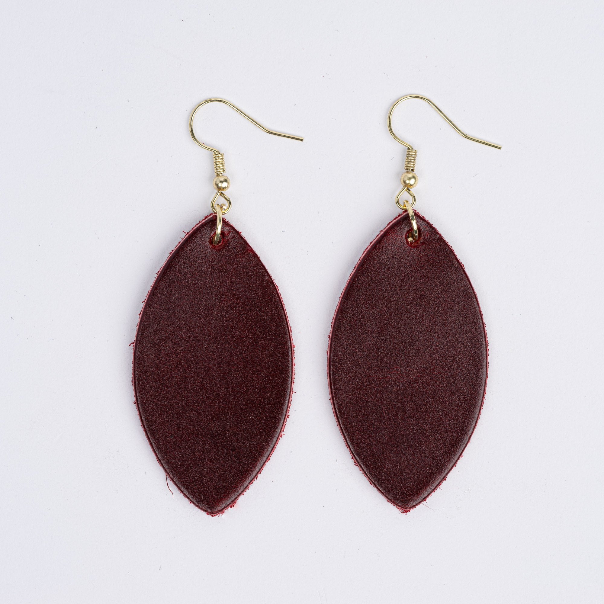 Color:Cherry Horween Leather Earrings