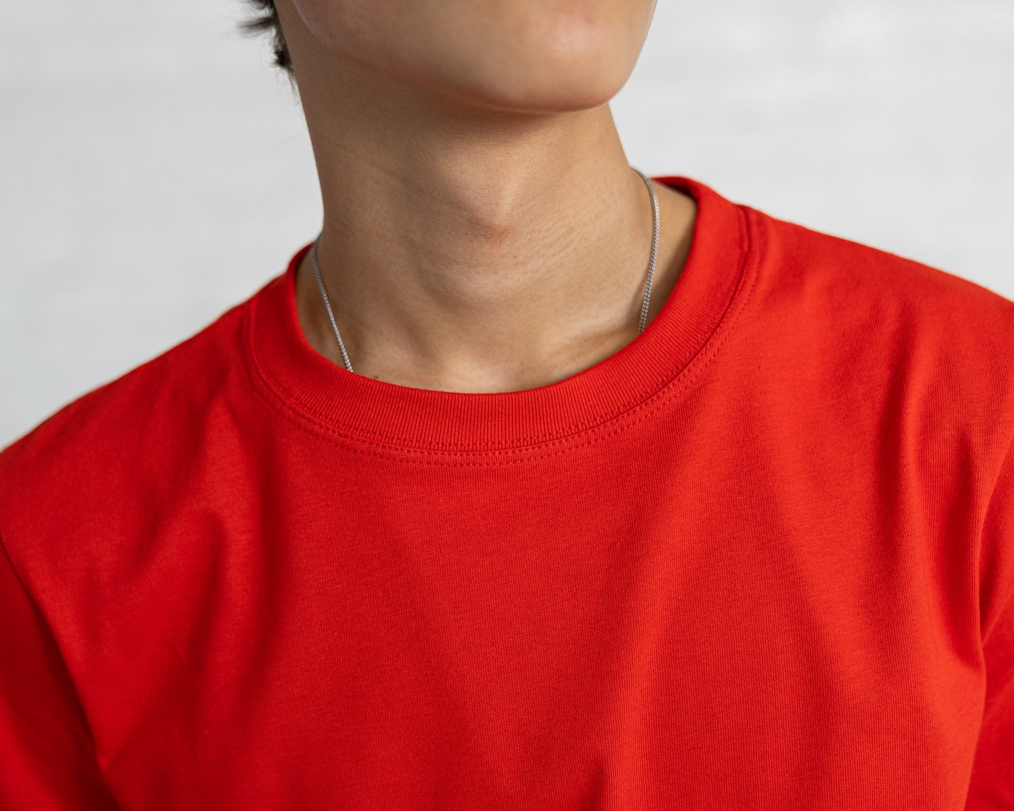 Fitted Color:Bright Red Combed Cotton Men’s T-shirts