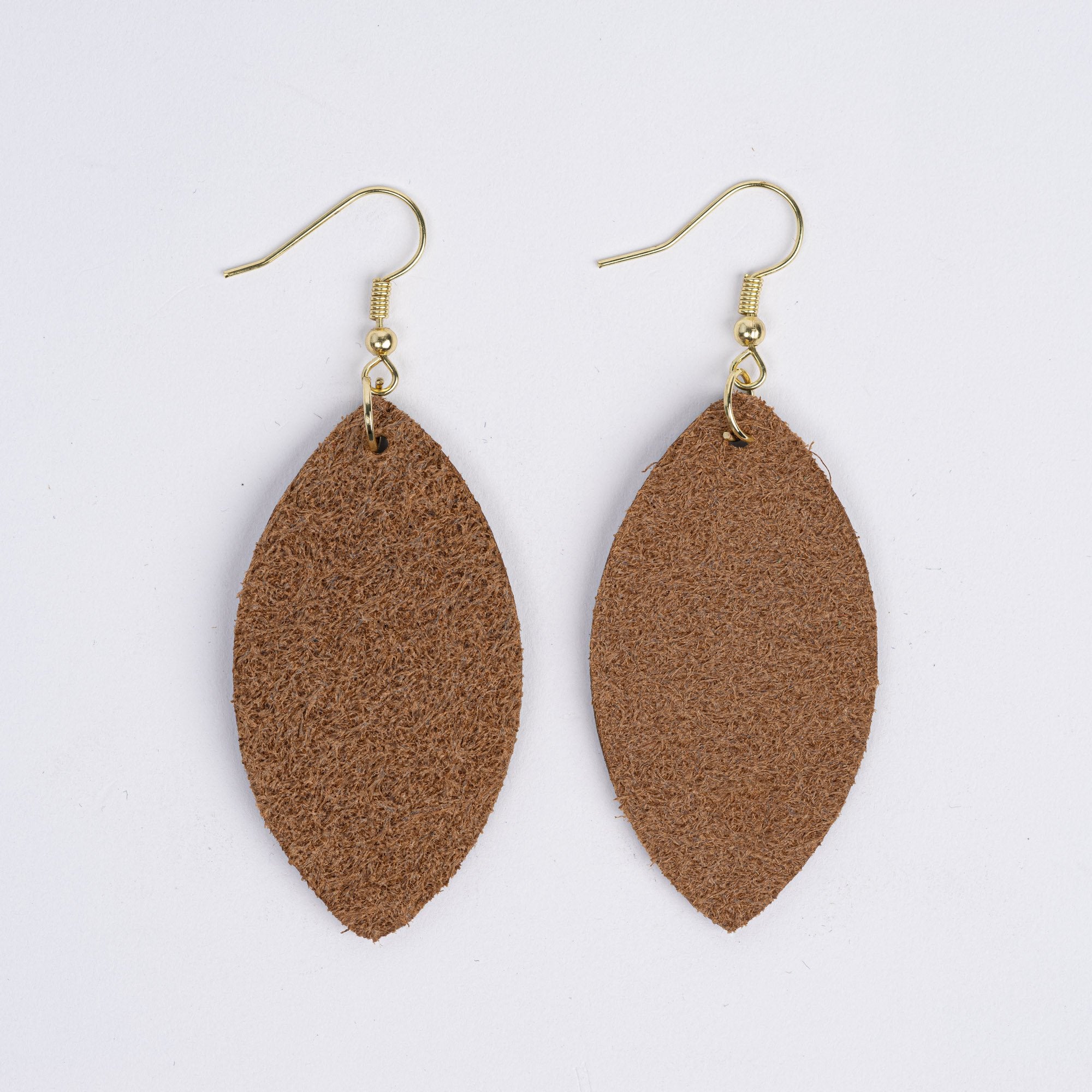Color:Dark Brown Horween Leather Earrings