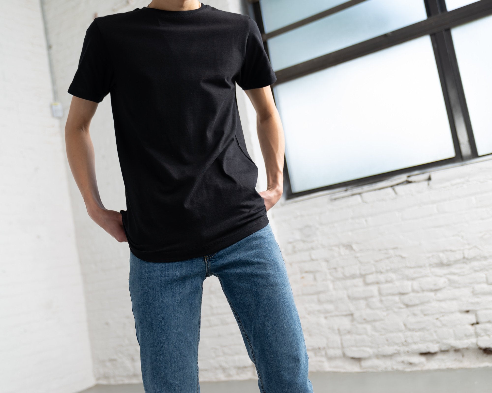Fitted Color:Black Combed Cotton Men’s T-shirts