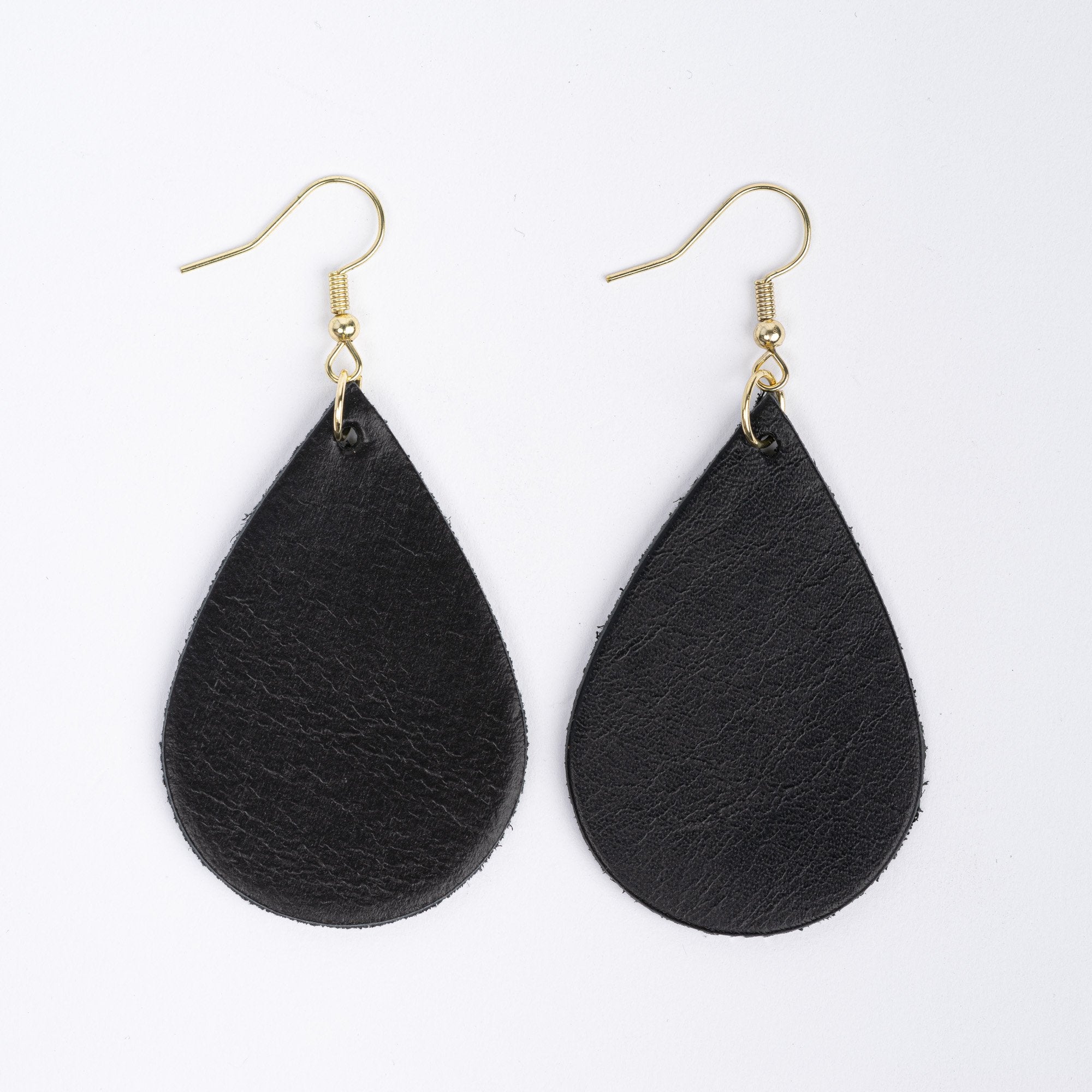 Color:Black Horween Leather Earrings