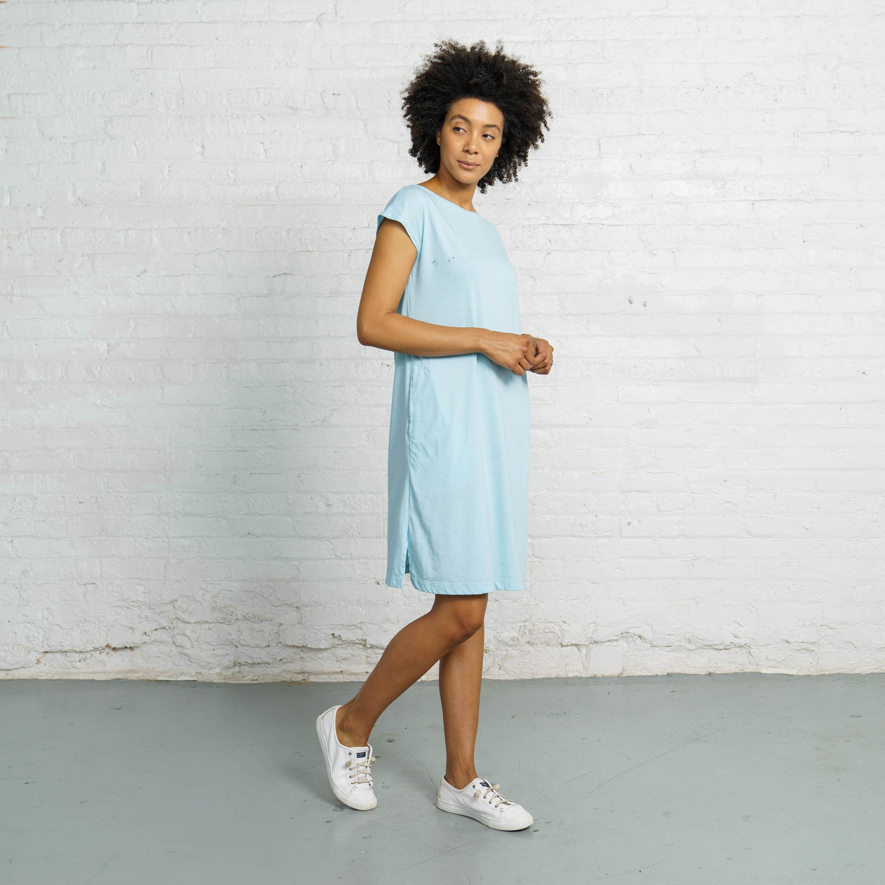 Color:Light Blue Sustainable Dress