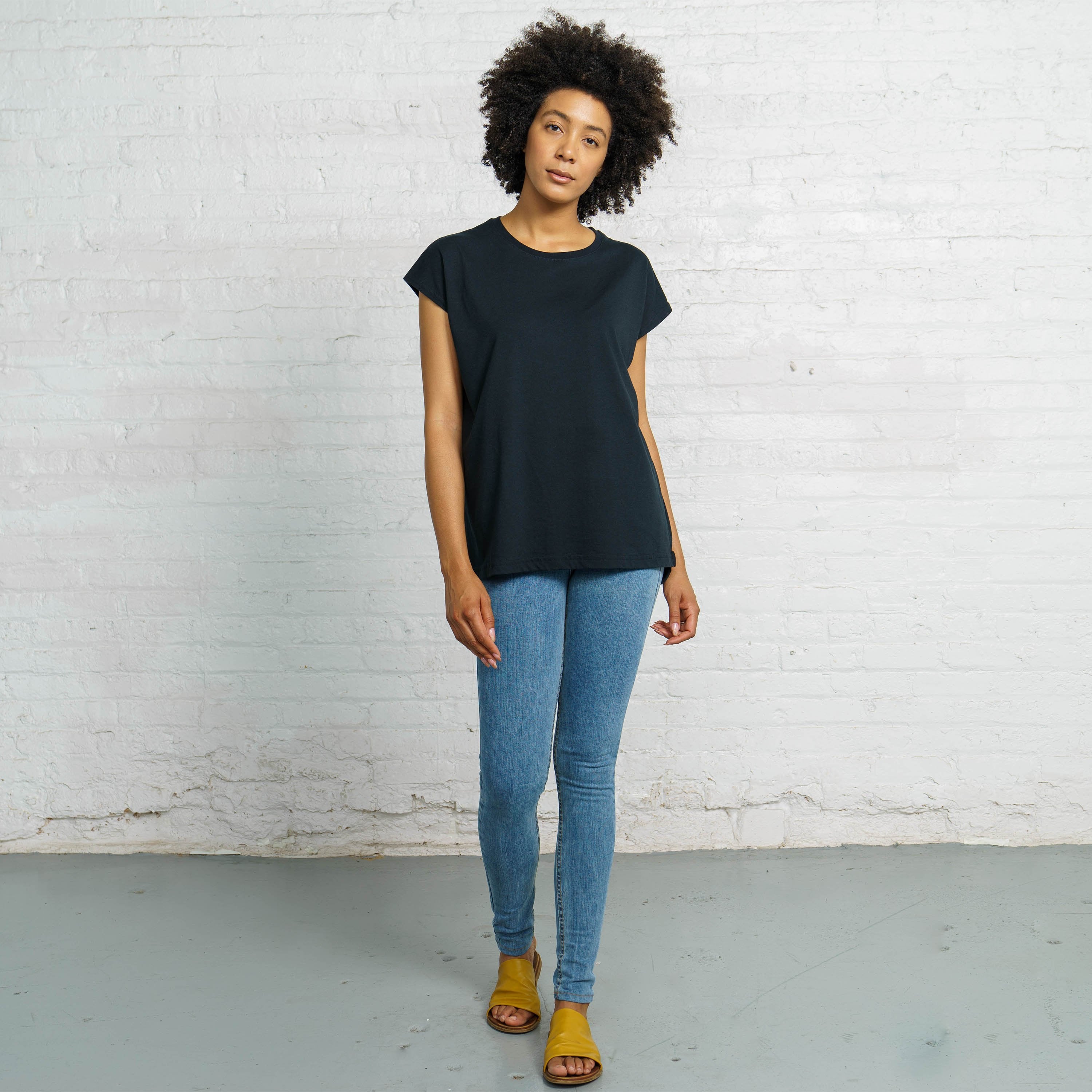Color:Black Sustainable Cotton New T-shirts