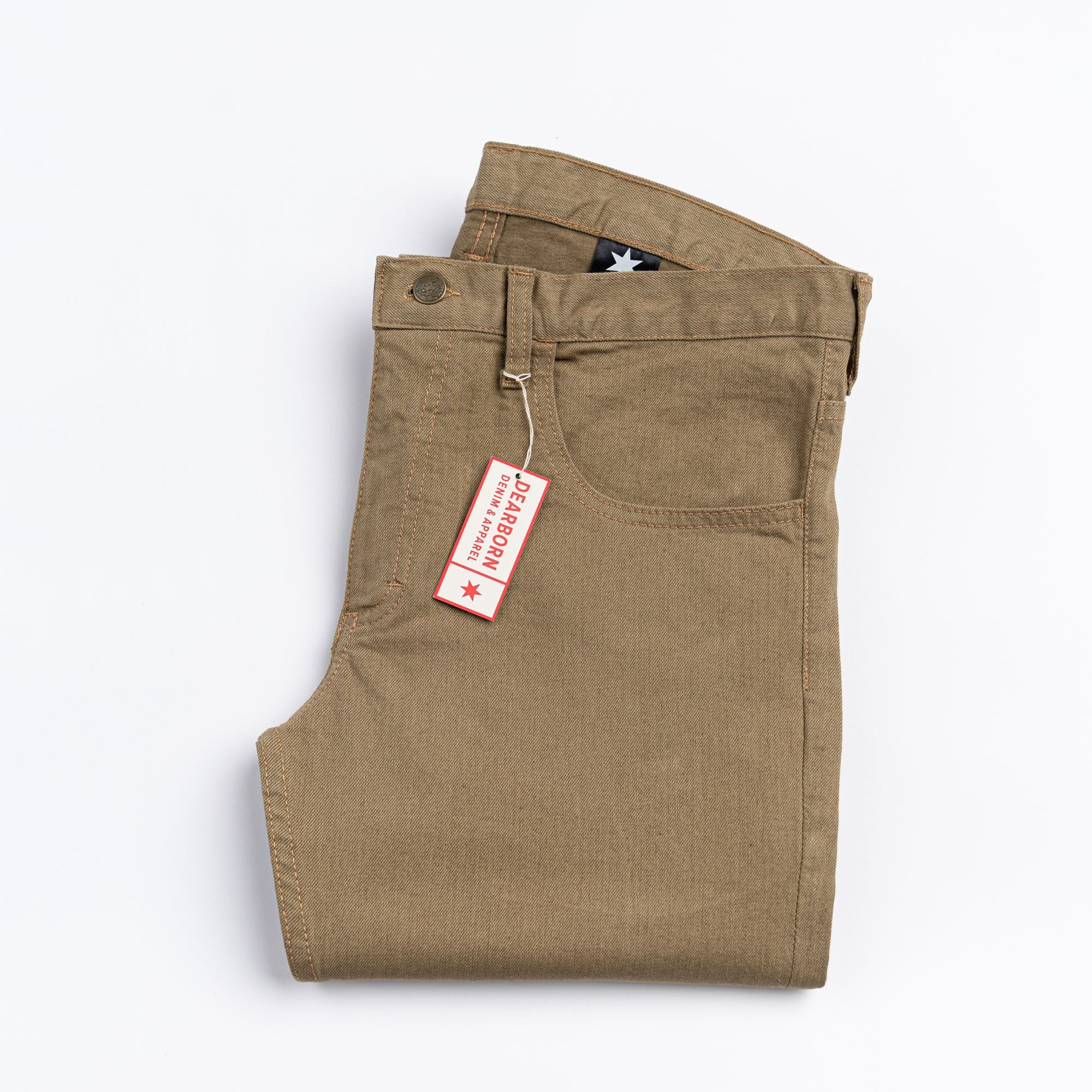 Tailored Fit Khaki Stretch Denim Jeans Men's Jeans