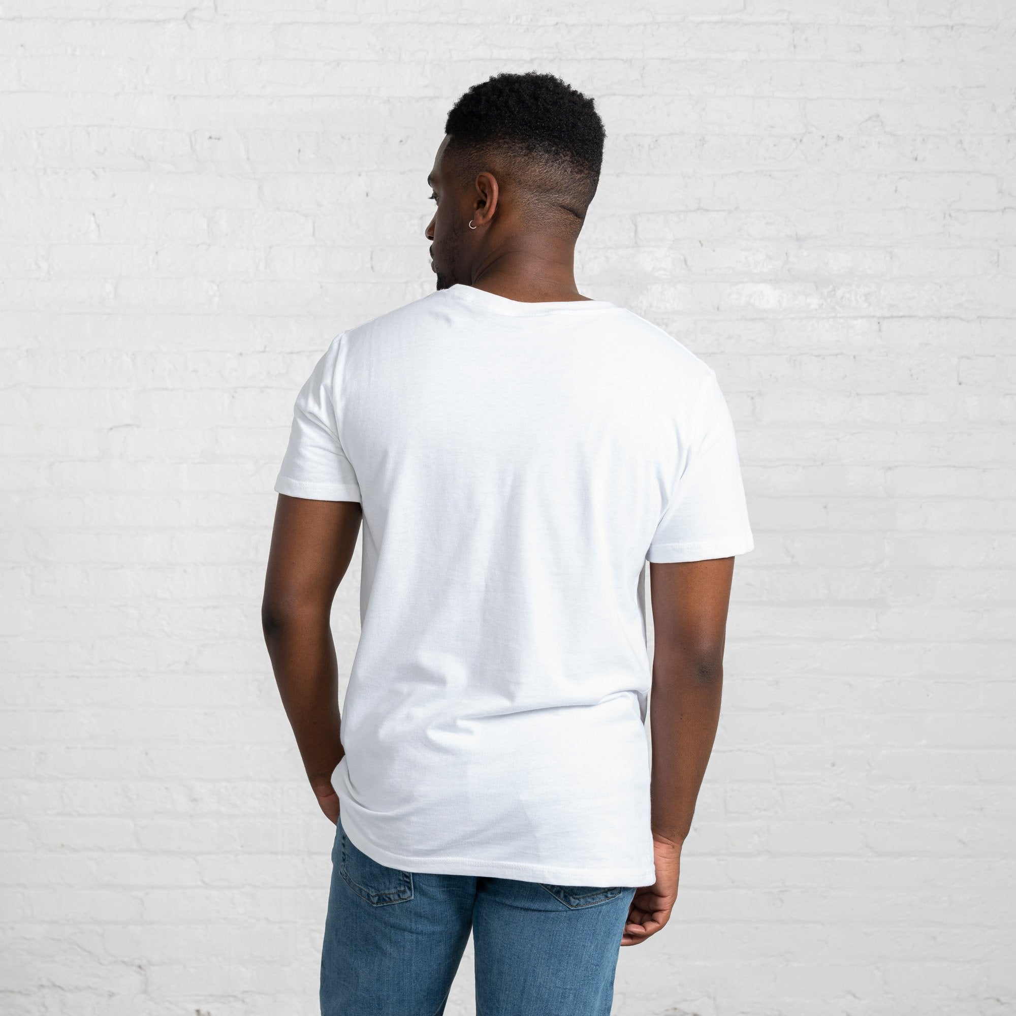 classic Color:White combed cotton men's t-shirts