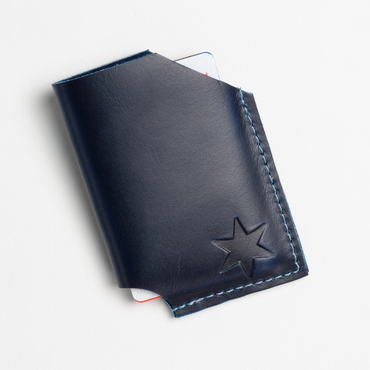 Persian Blue Leather Card Holder