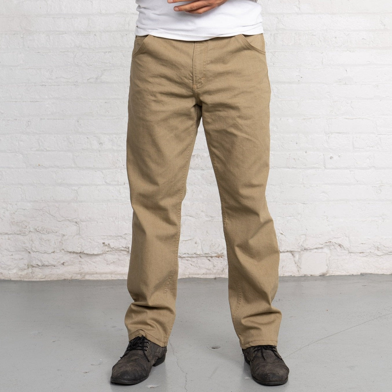 Relaxed Fit Khaki Stretch Denim New