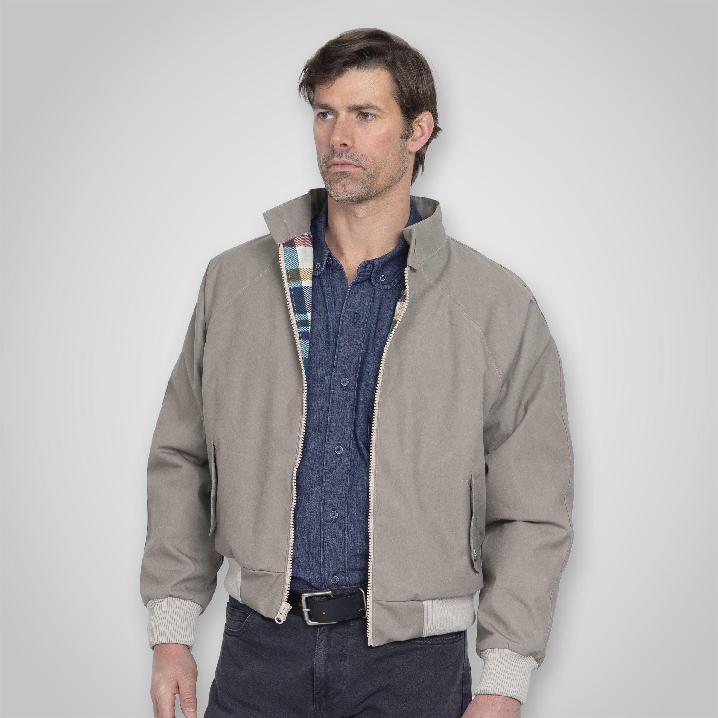 Harrington Jacket - Pewter Cream