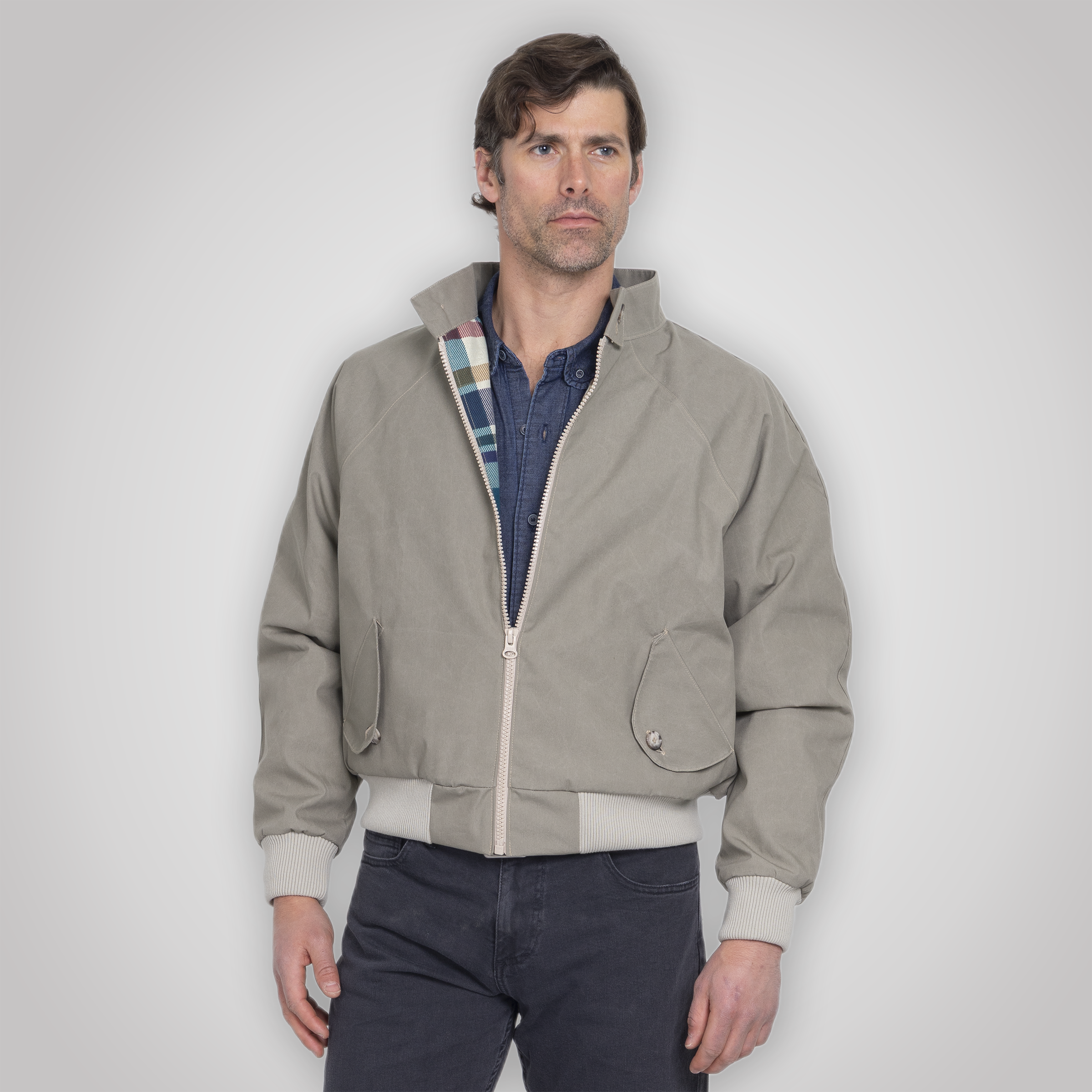 Harrington Jacket - Pewter Cream