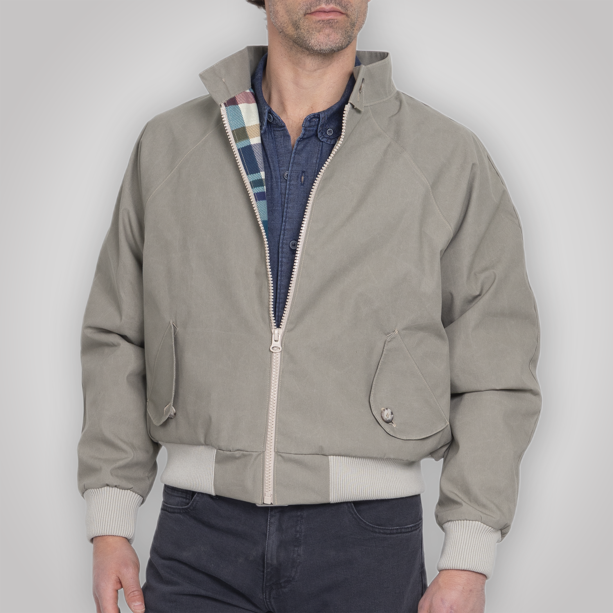 Harrington Jacket - Pewter Cream