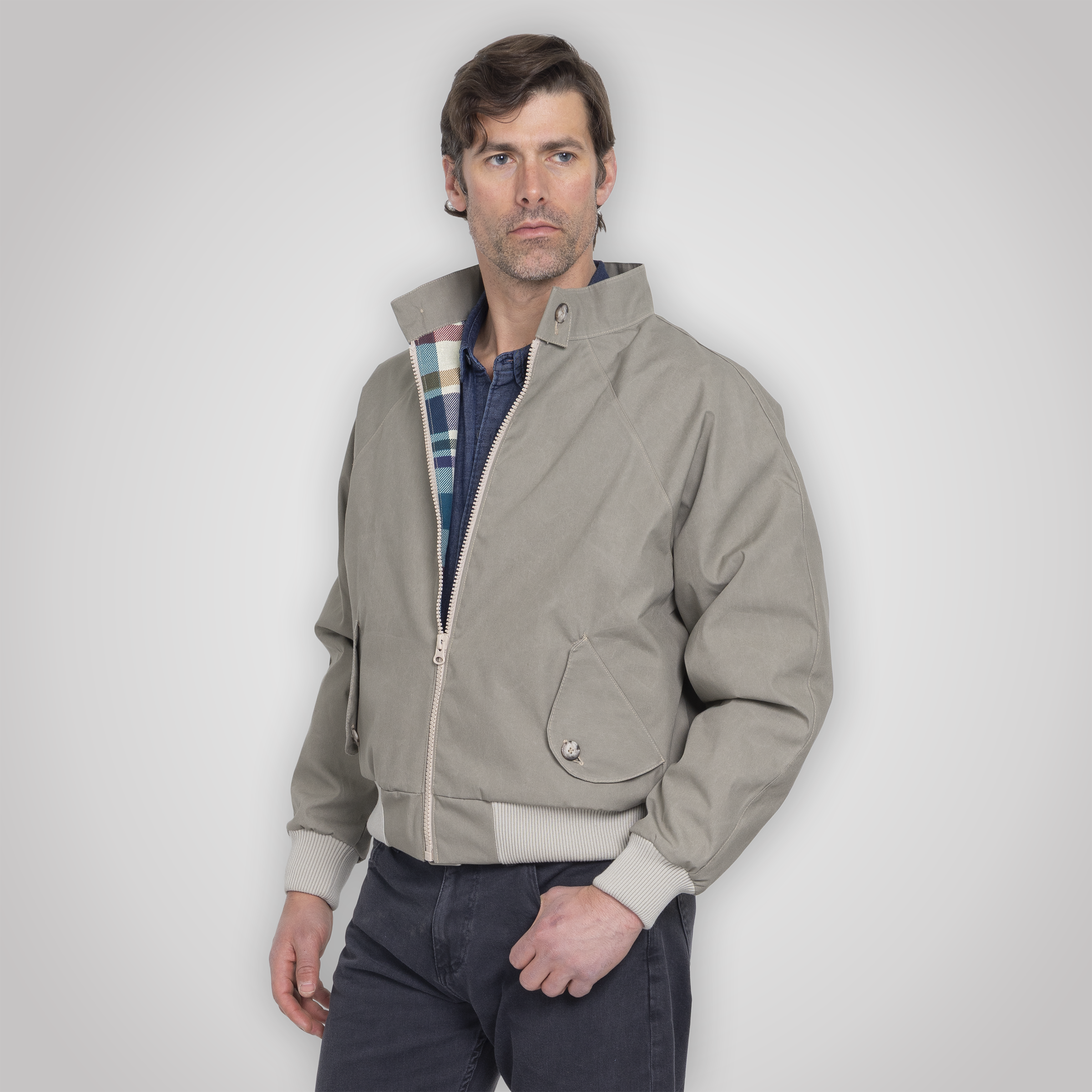 Harrington Jacket - Pewter Cream