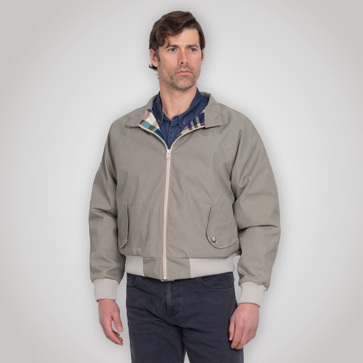 Harrington Jacket - Pewter Cream