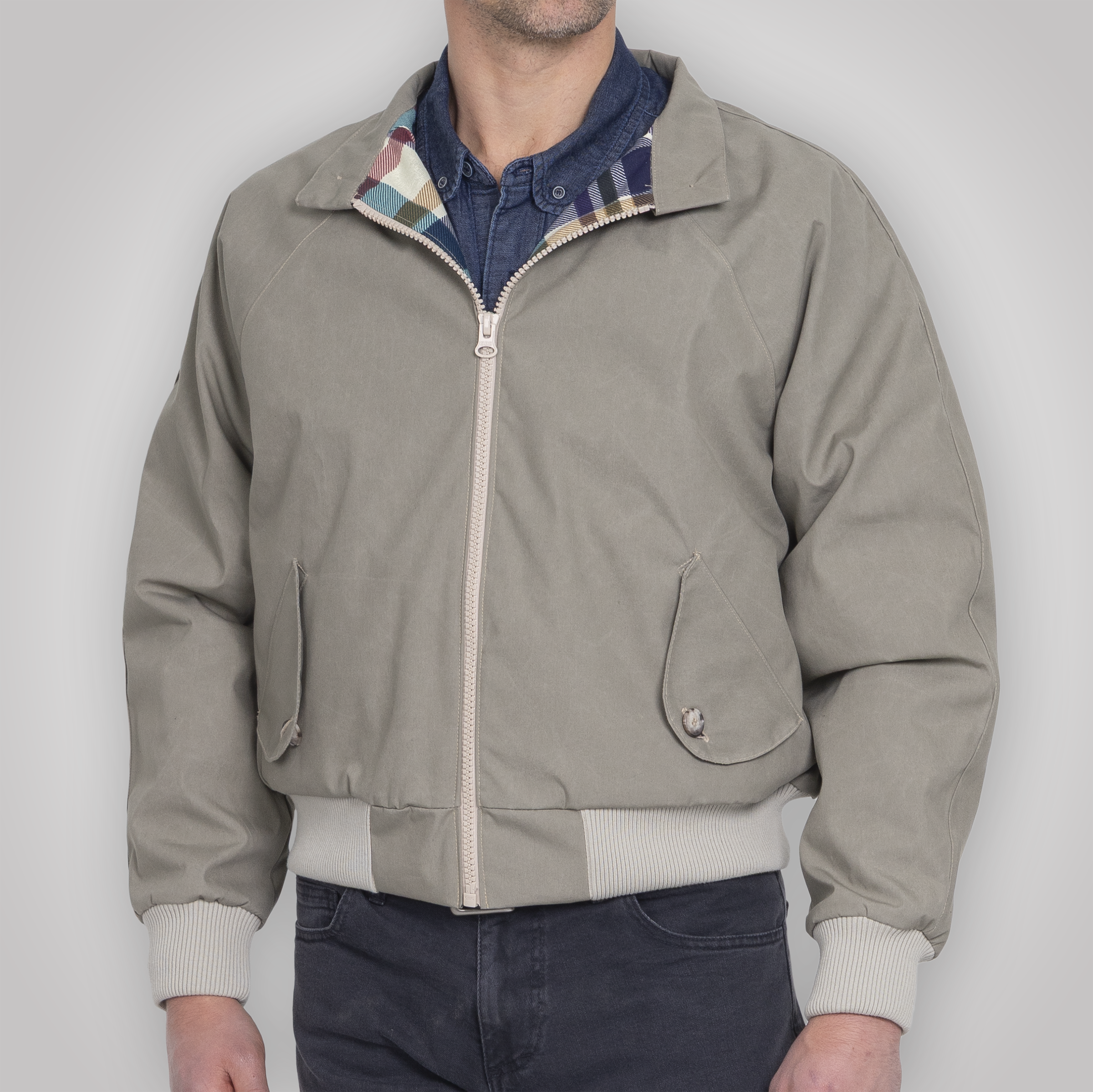 Harrington Jacket - Pewter Cream