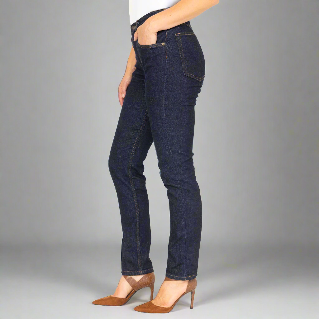 High Rise Straight Leg - Dark Wash