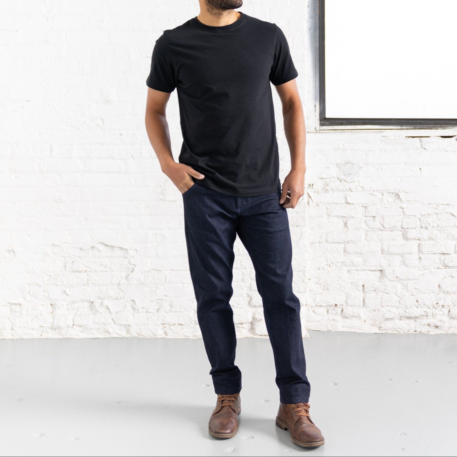 Classic Fit Dark Dark 10oz Stretch Denim New