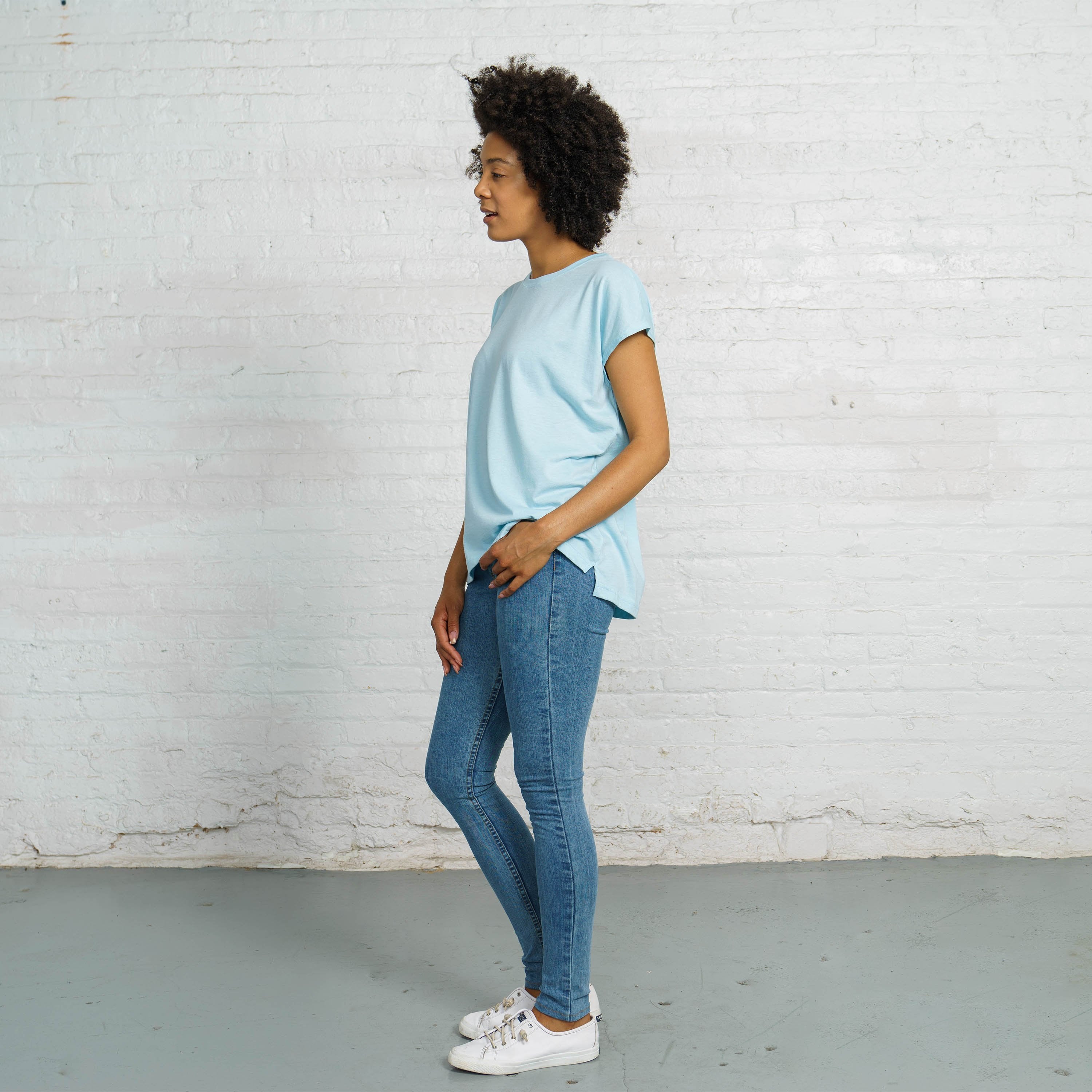 Color:Light Blue Sustainable Cotton New T-shirts