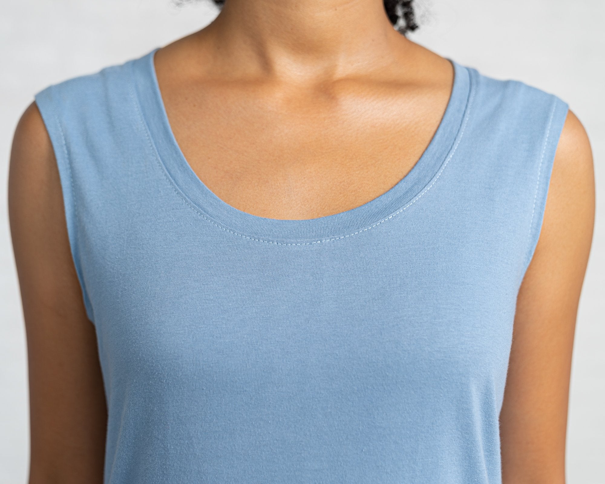 Color:Light Blue Combed Cotton New T-shirt Dress Women's T-shirts