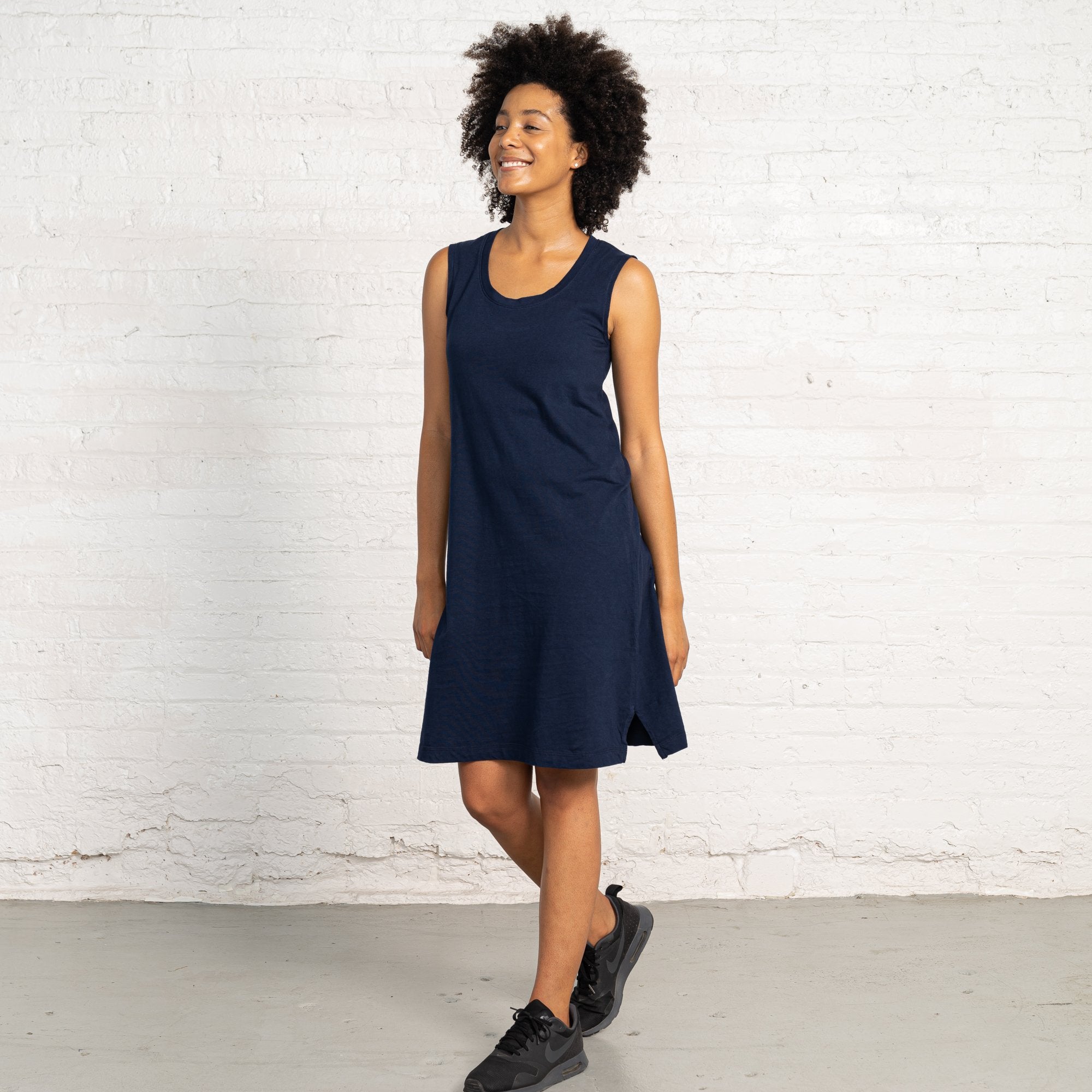 Color:Navy Combed Cotton New T-shirt Dress Women's T-shirts