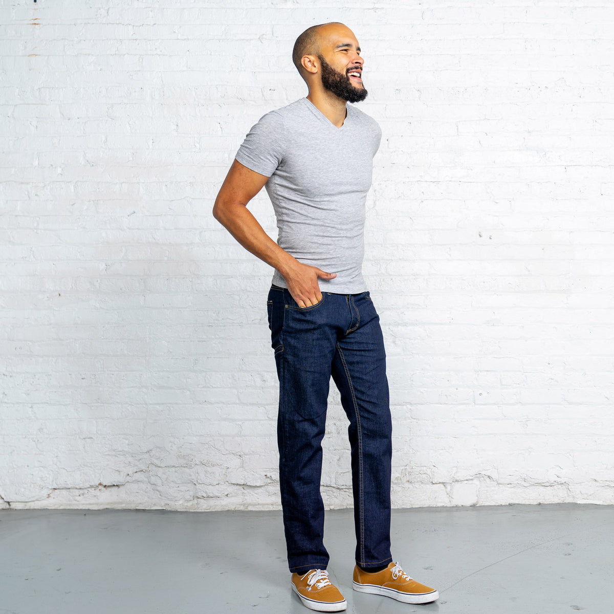 Tailored Fit Dark Wash 6 Pocket